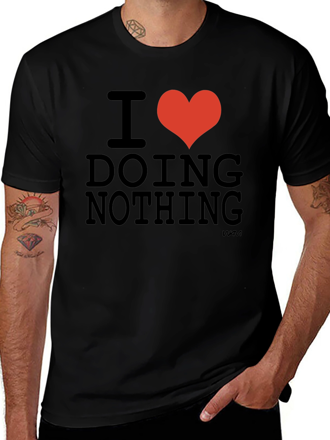 I Heart Doing Nothing Black T-Shirt