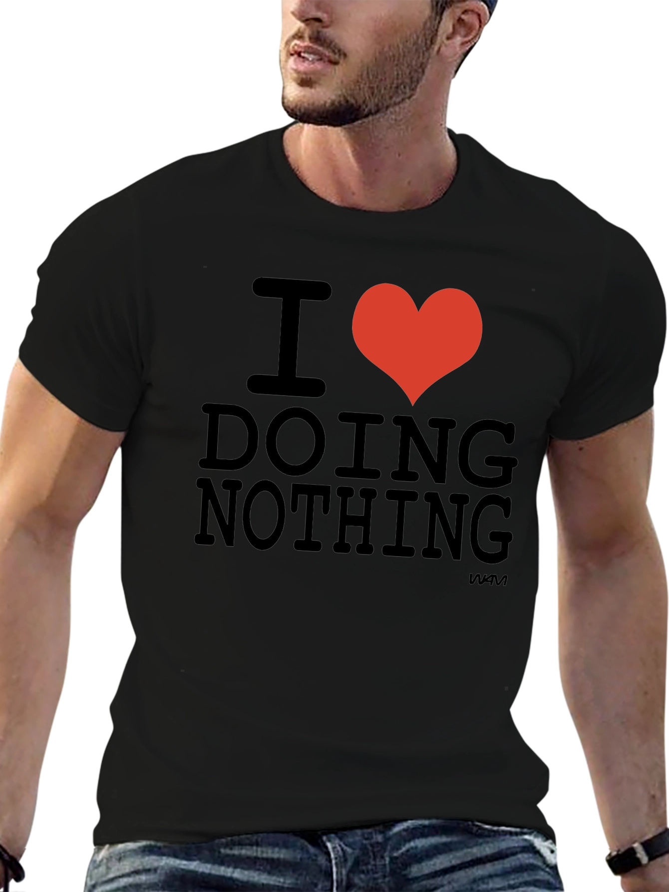 I Heart Doing Nothing Black T-Shirt