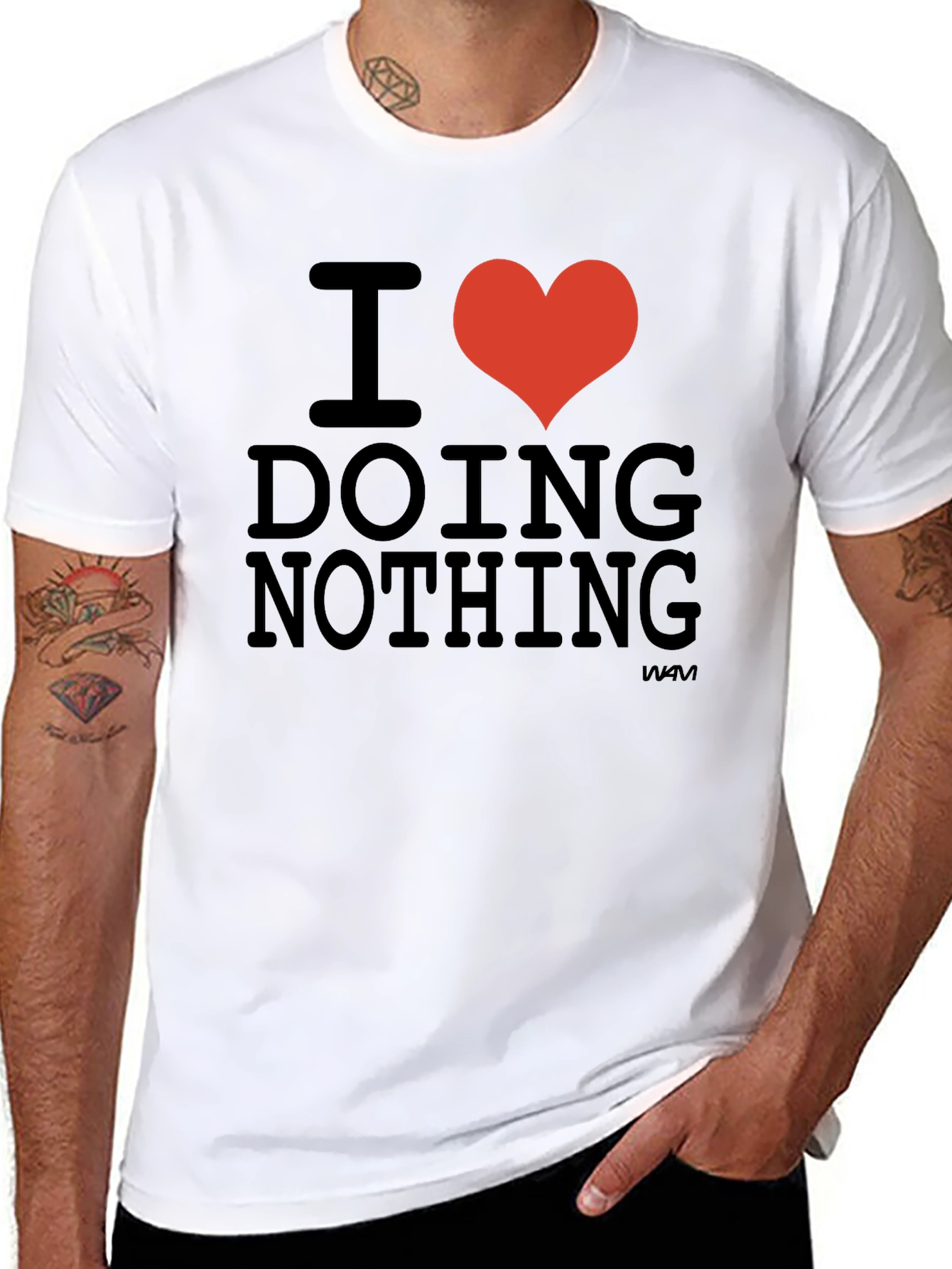 I Heart Doing Nothing Black T-Shirt