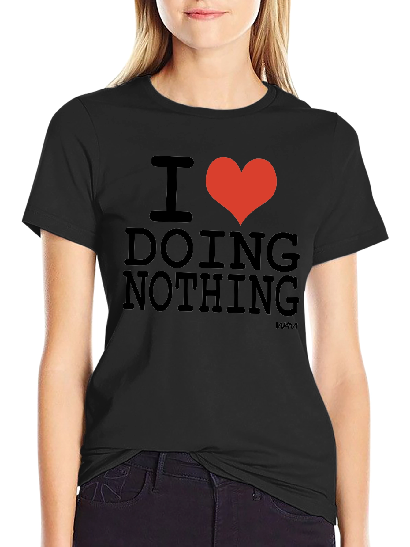I Heart Doing Nothing Black T-Shirt