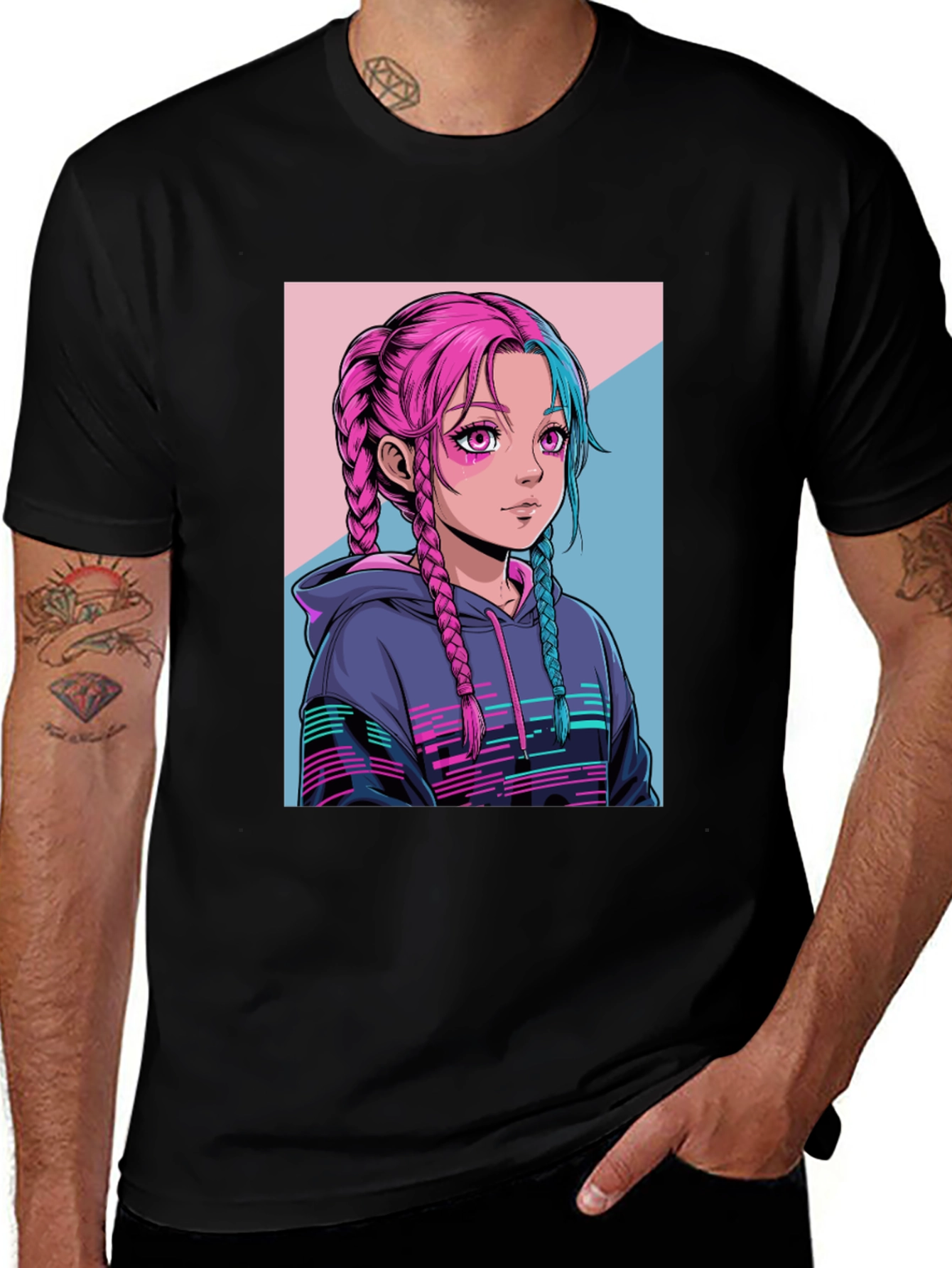 Anime Girl Graphic Tee - Streetwear Fashion