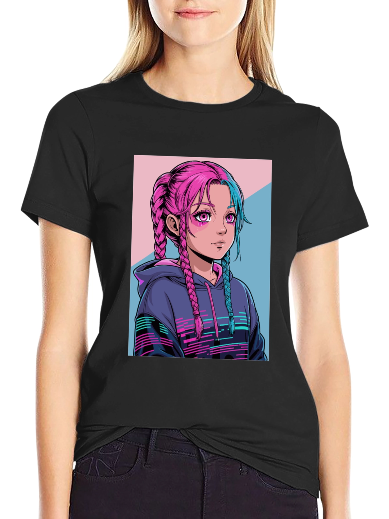 Anime Girl Graphic Tee - Streetwear Fashion