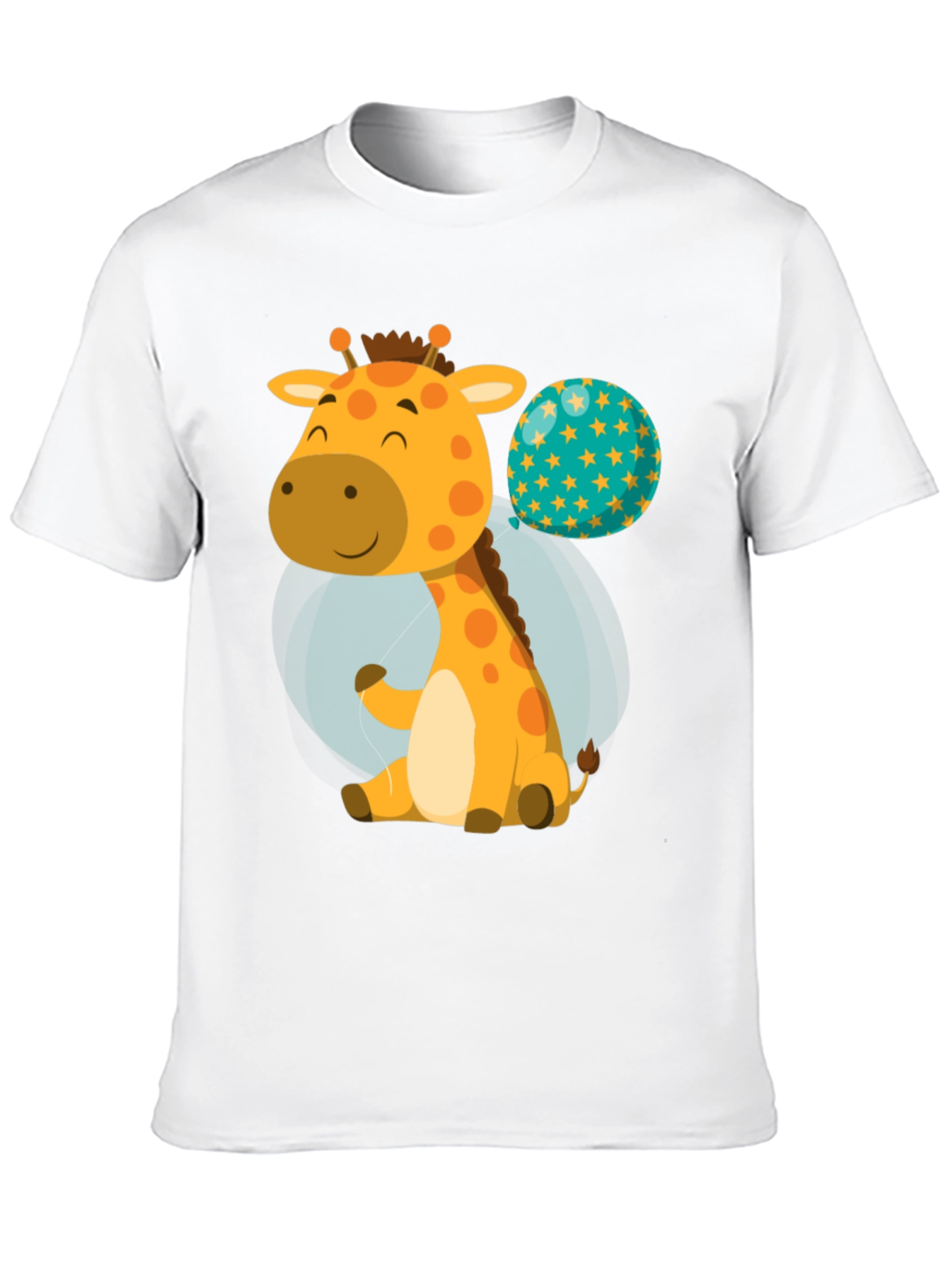 Cute Giraffe & Balloon Graphic T-Shirt