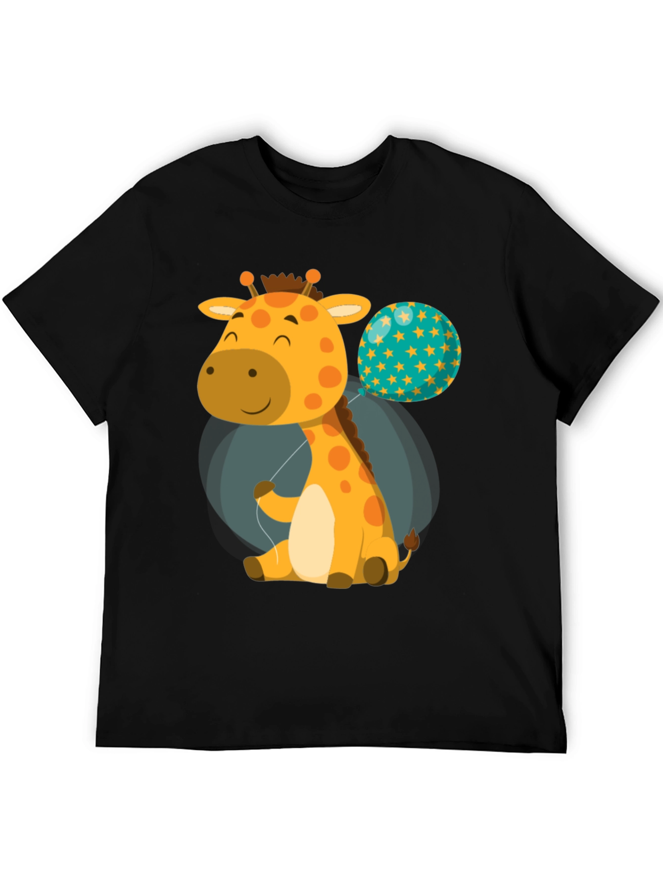 Cute Giraffe & Balloon Graphic T-Shirt