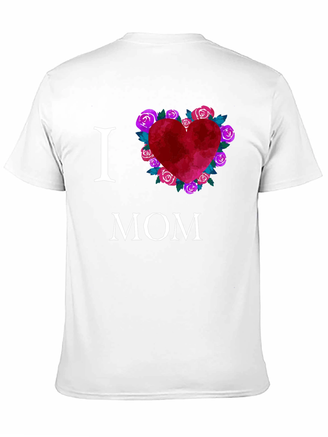 I Love Mom T-Shirt with Floral Heart