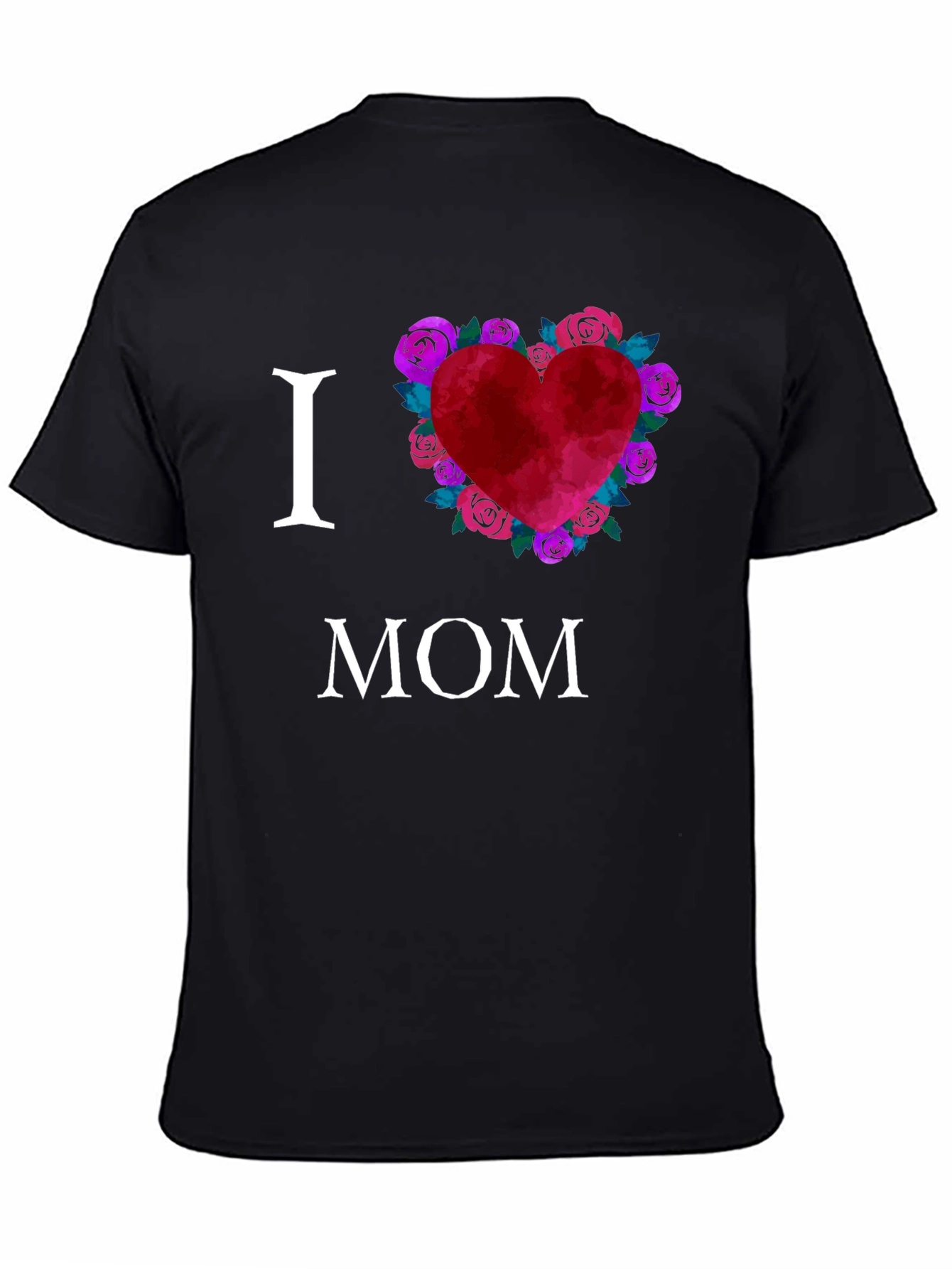 I Love Mom T-Shirt with Floral Heart