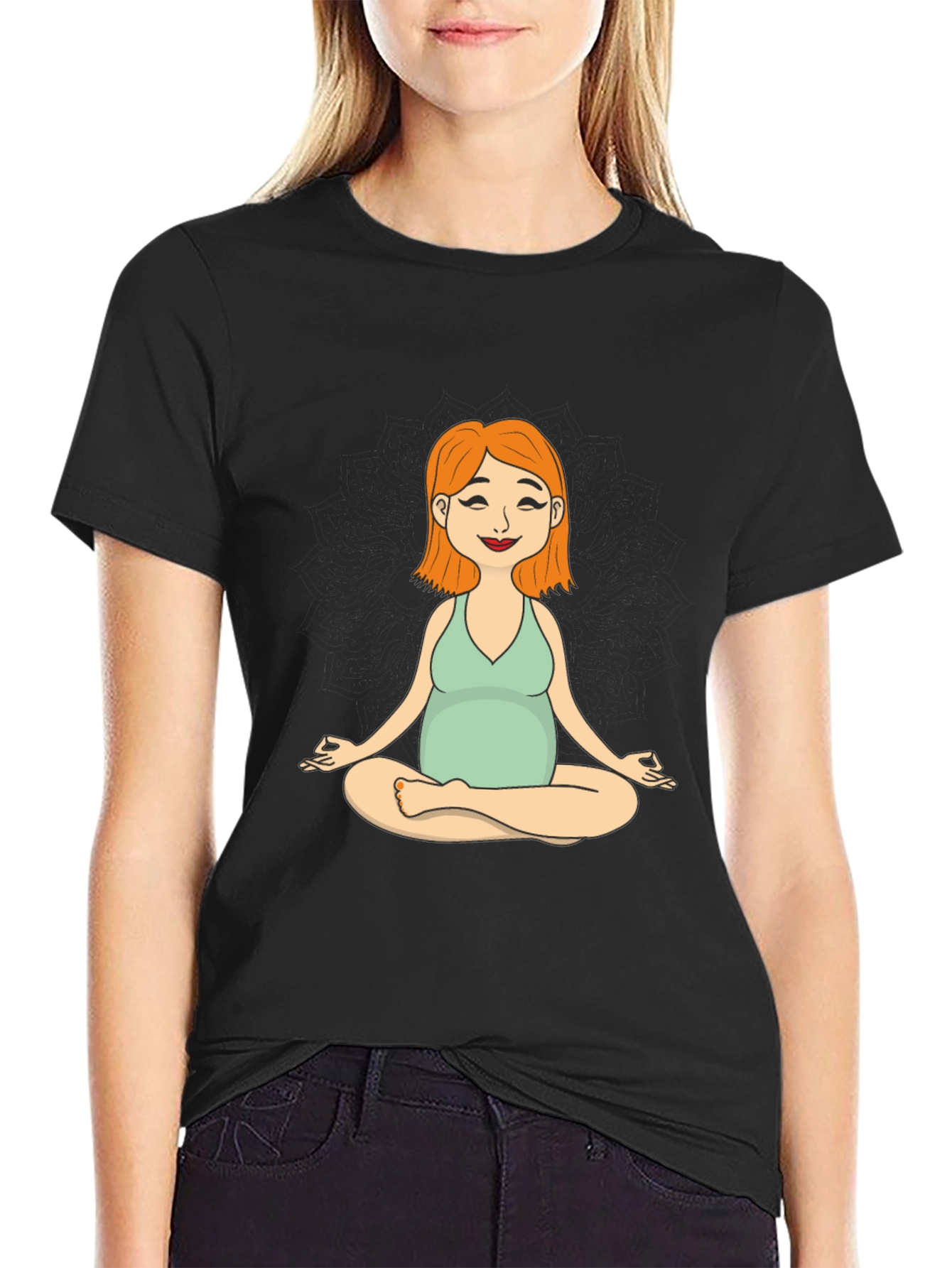Maternity Yoga Meditation Tee - Soft Cotton Comfort