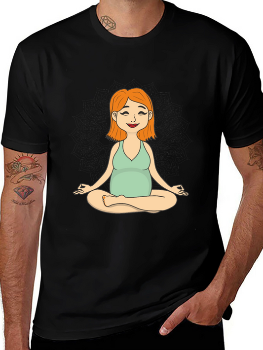 Maternity Yoga Meditation Tee - Soft Cotton Comfort