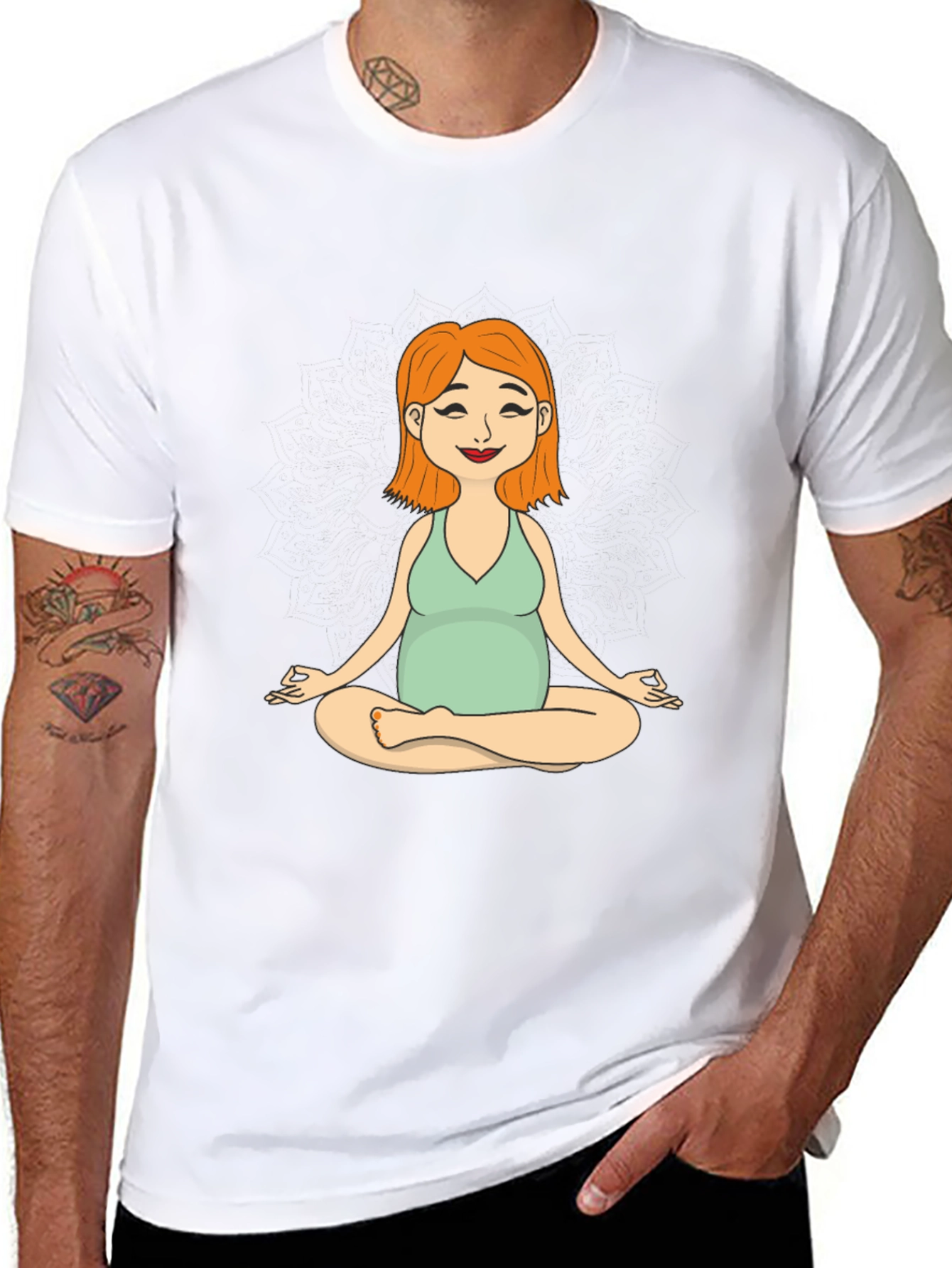 Maternity Yoga Meditation Tee - Soft Cotton Comfort
