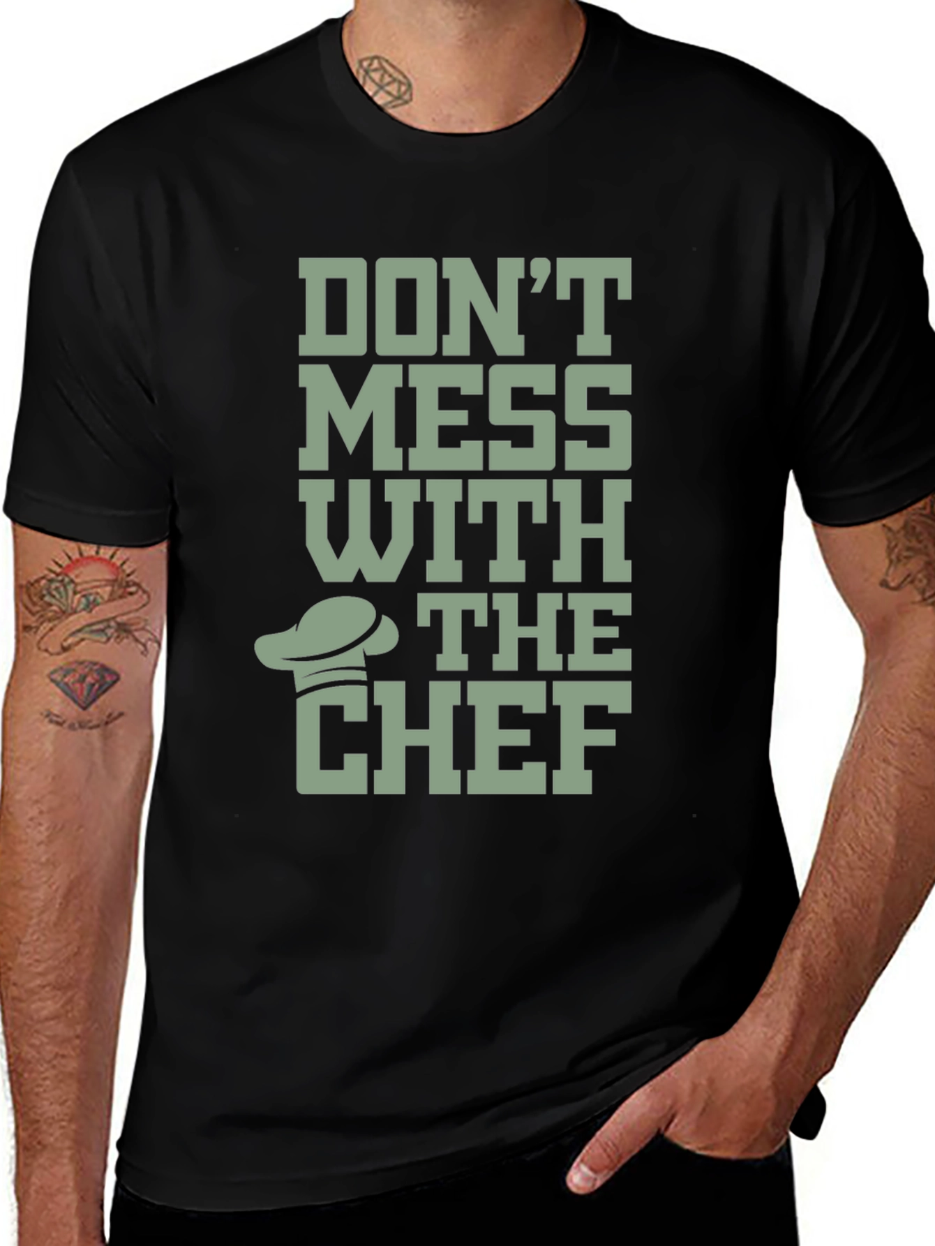 Dont Mess With The Chef T-Shirt - Black Cotton