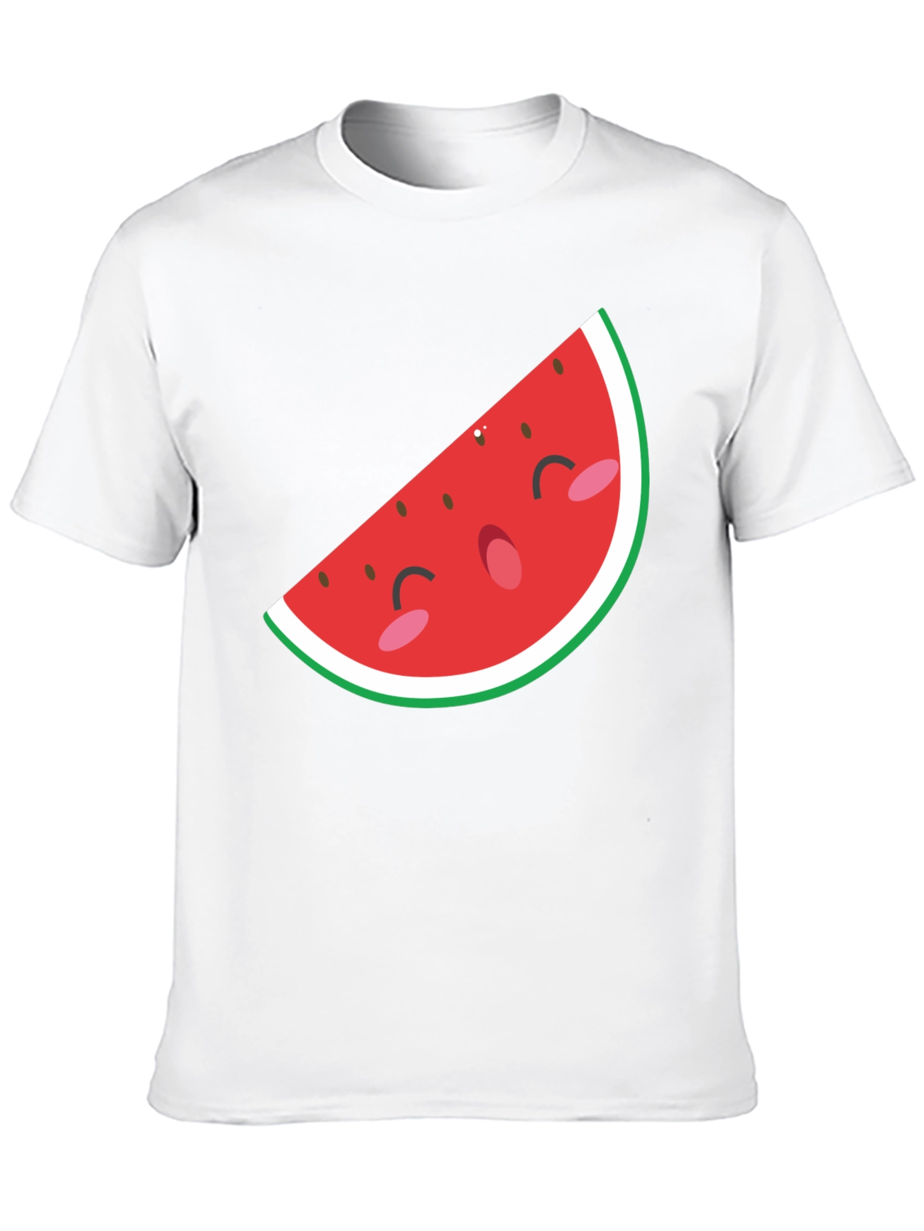 Mens Black T-Shirt with Cute Watermelon Graphic