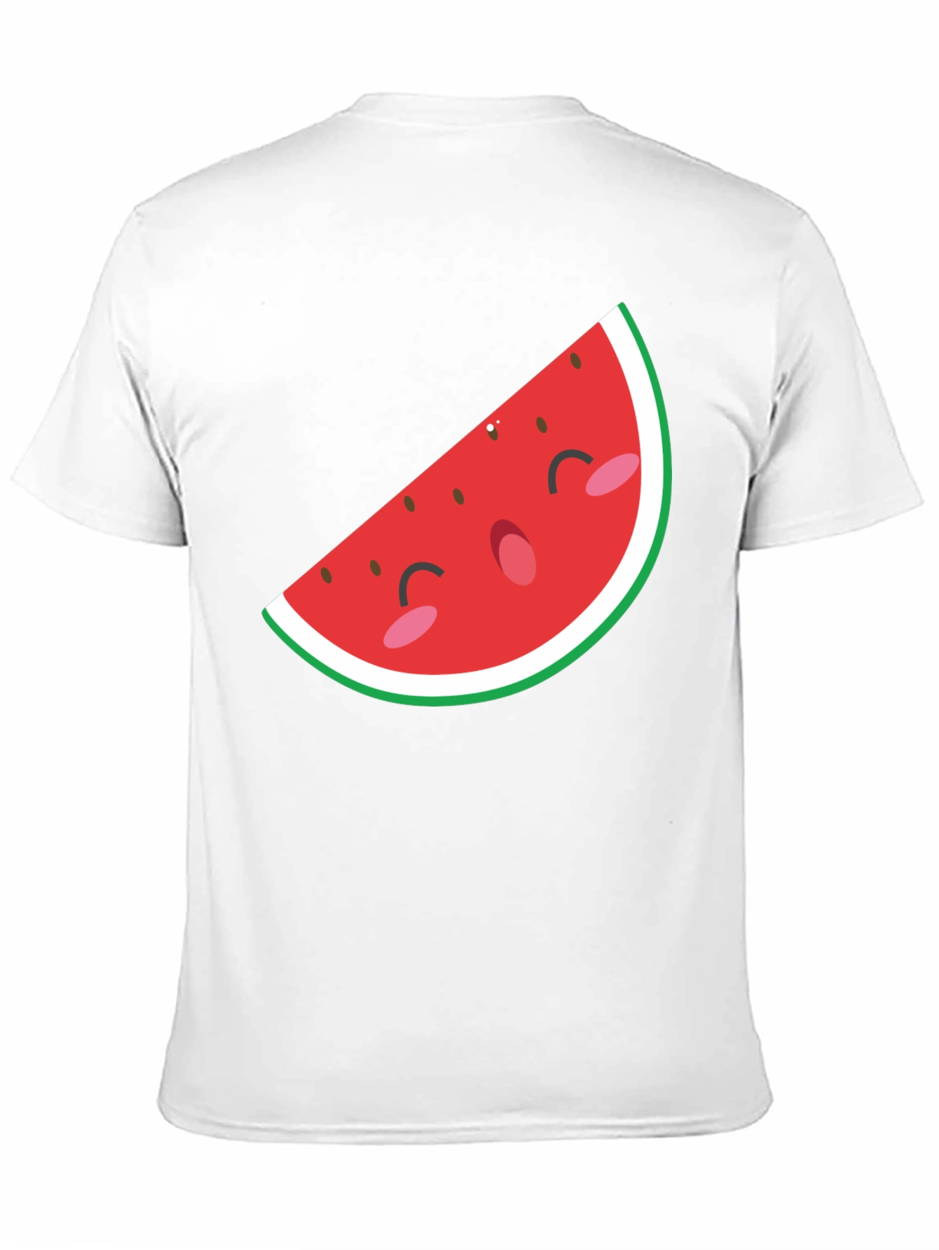 Mens Black T-Shirt with Cute Watermelon Graphic