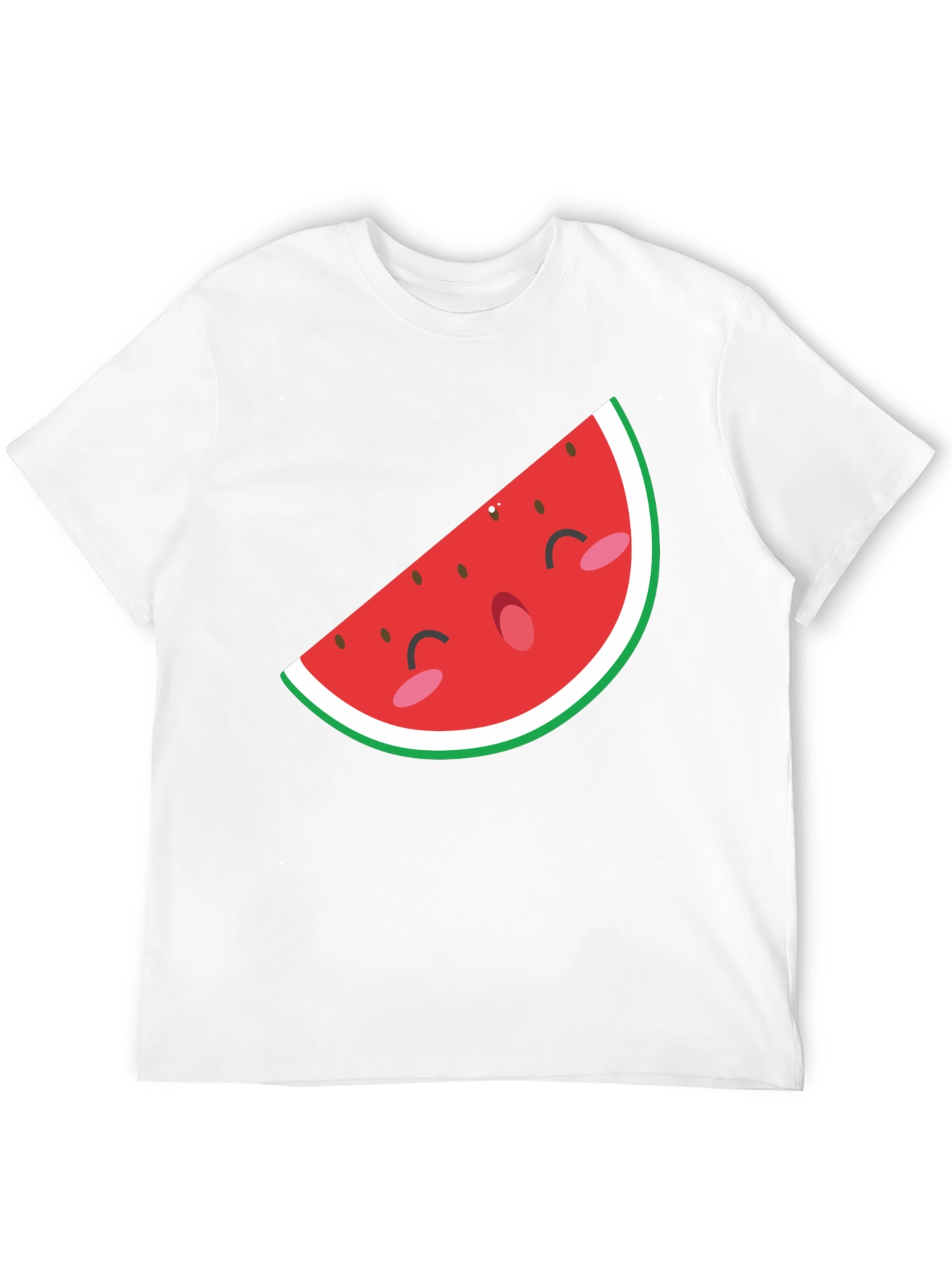 Mens Black T-Shirt with Cute Watermelon Graphic
