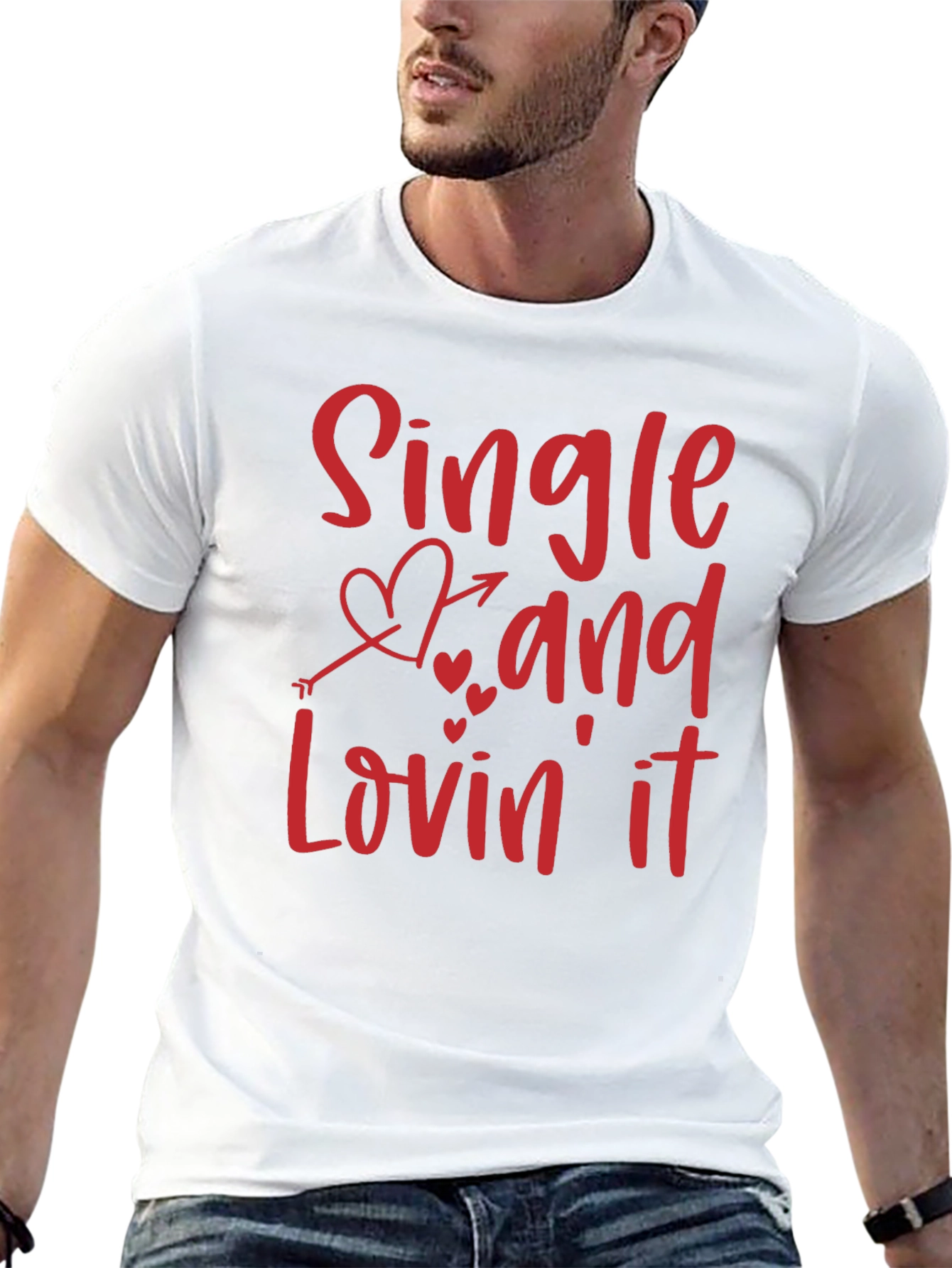 Single and Lovin It Valentines Day Graphic T-Shirt
