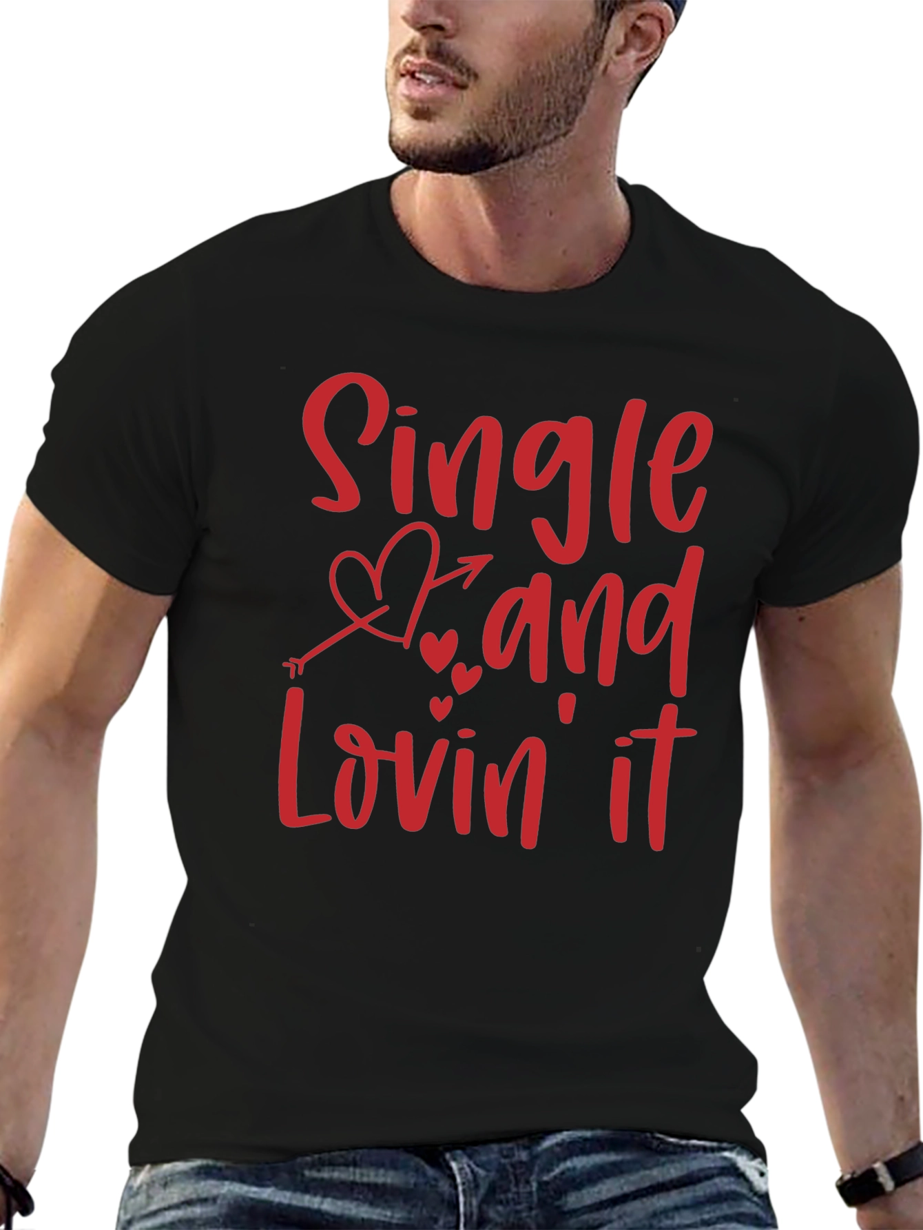 Single and Lovin It Valentines Day Graphic T-Shirt