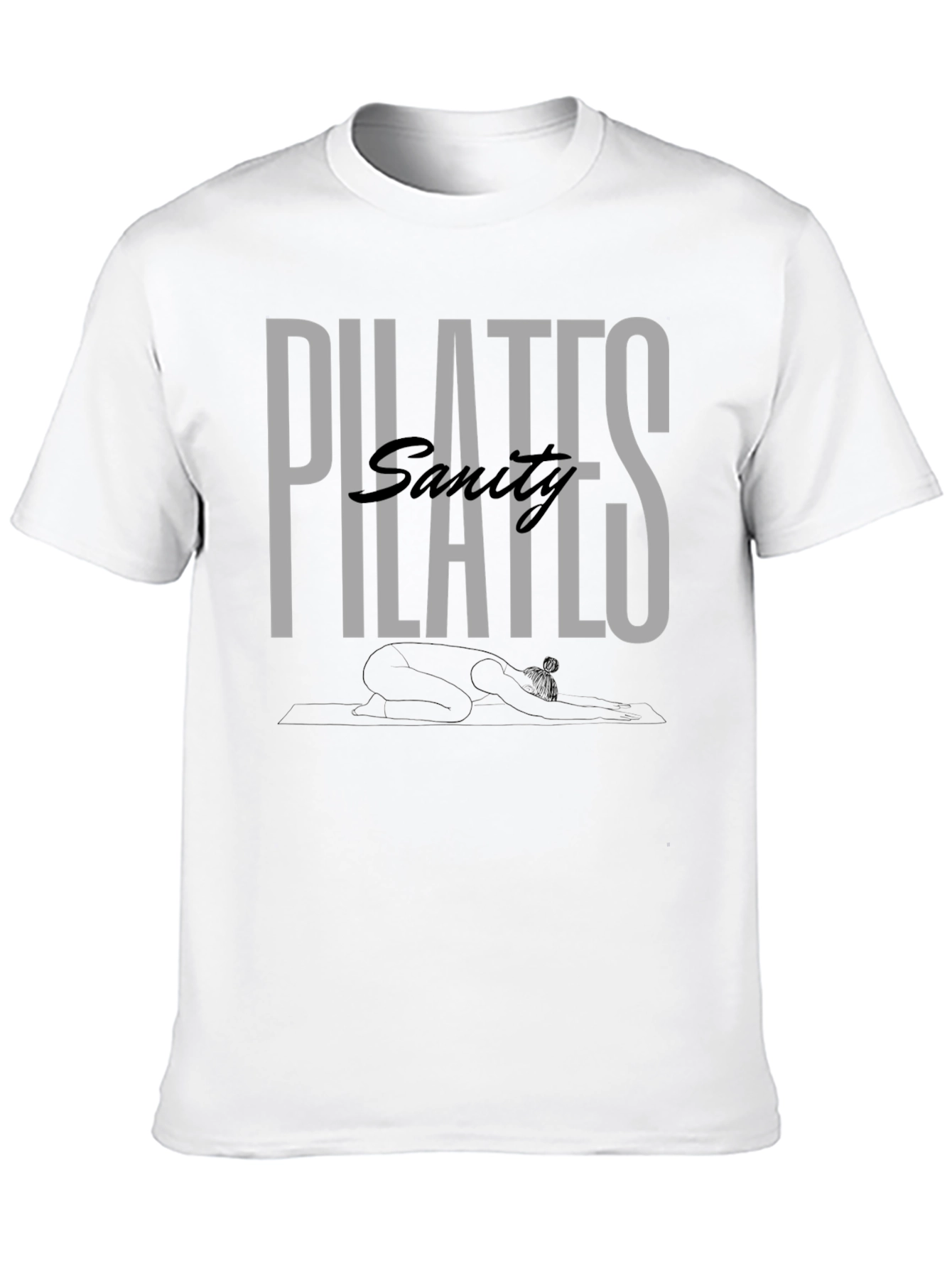 Pilates Sanity Black Graphic T-Shirt