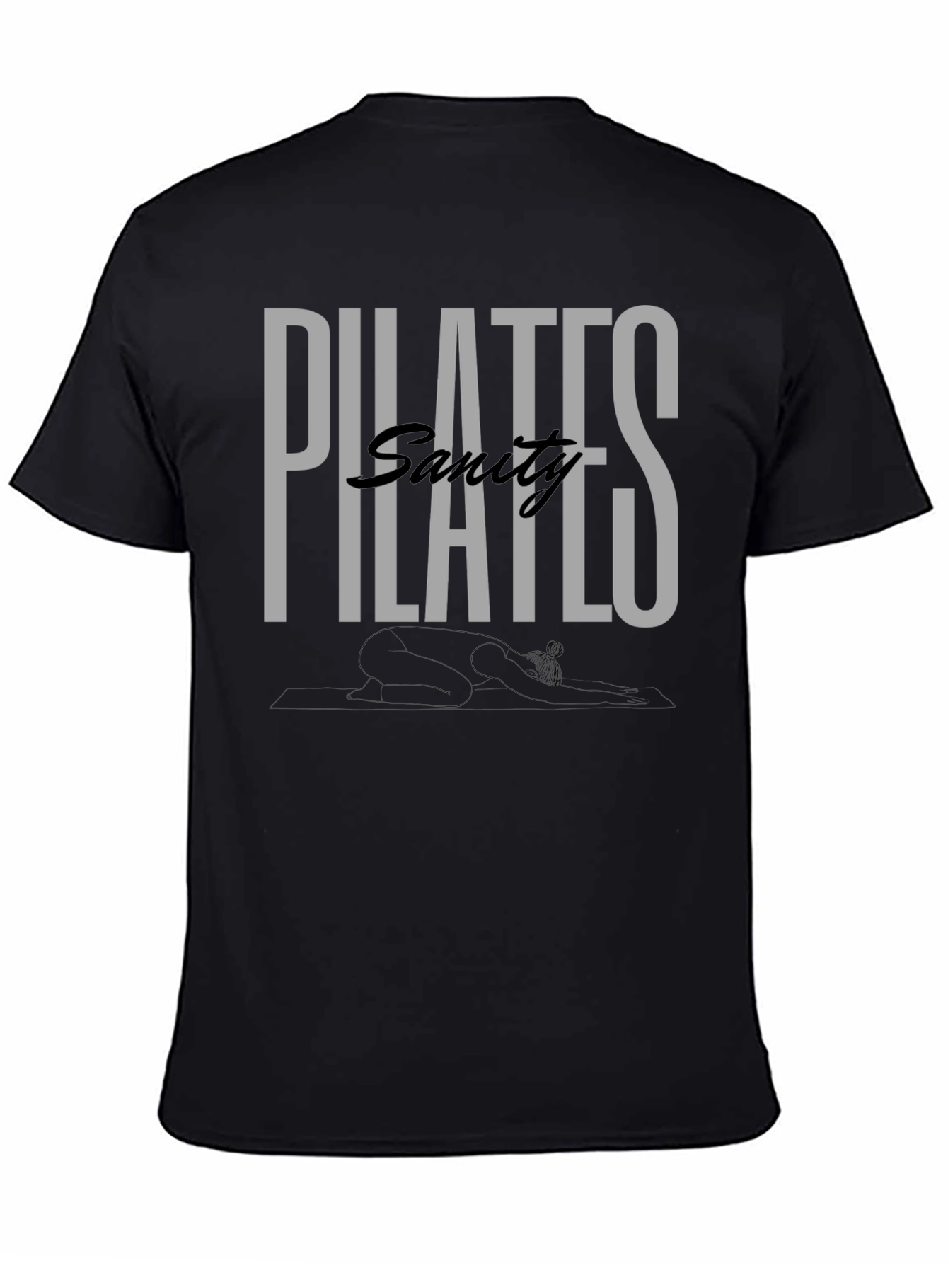 Pilates Sanity Black Graphic T-Shirt