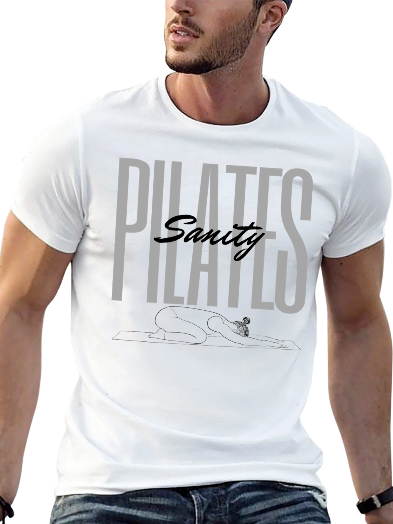 Pilates Sanity Black Graphic T-Shirt