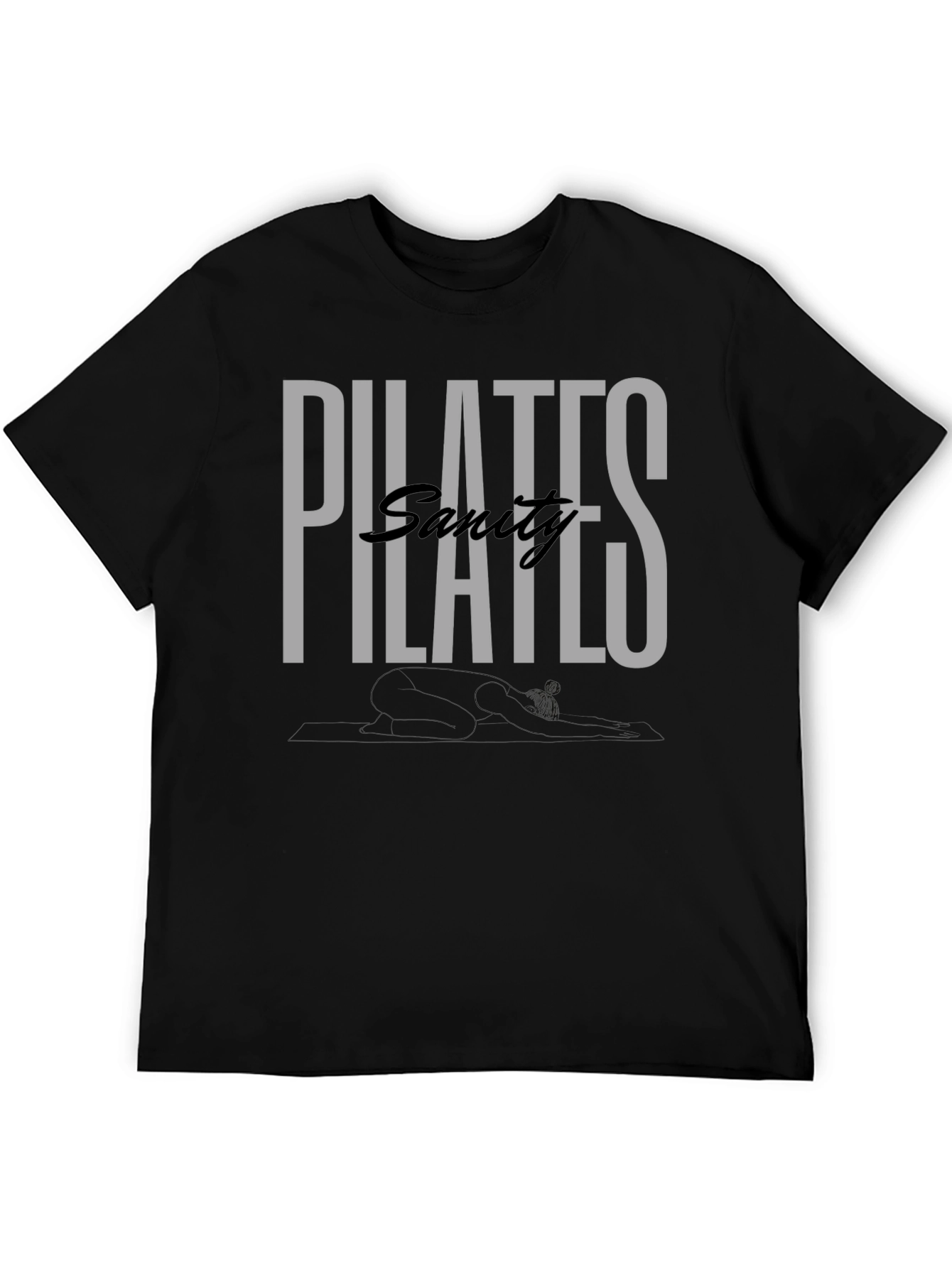 Pilates Sanity Black Graphic T-Shirt