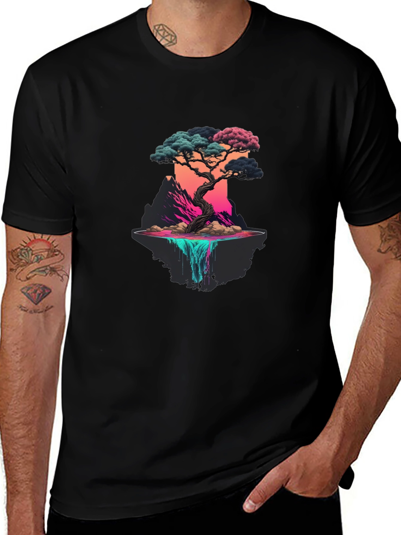 Bonsai Tree Graphic Black Tee