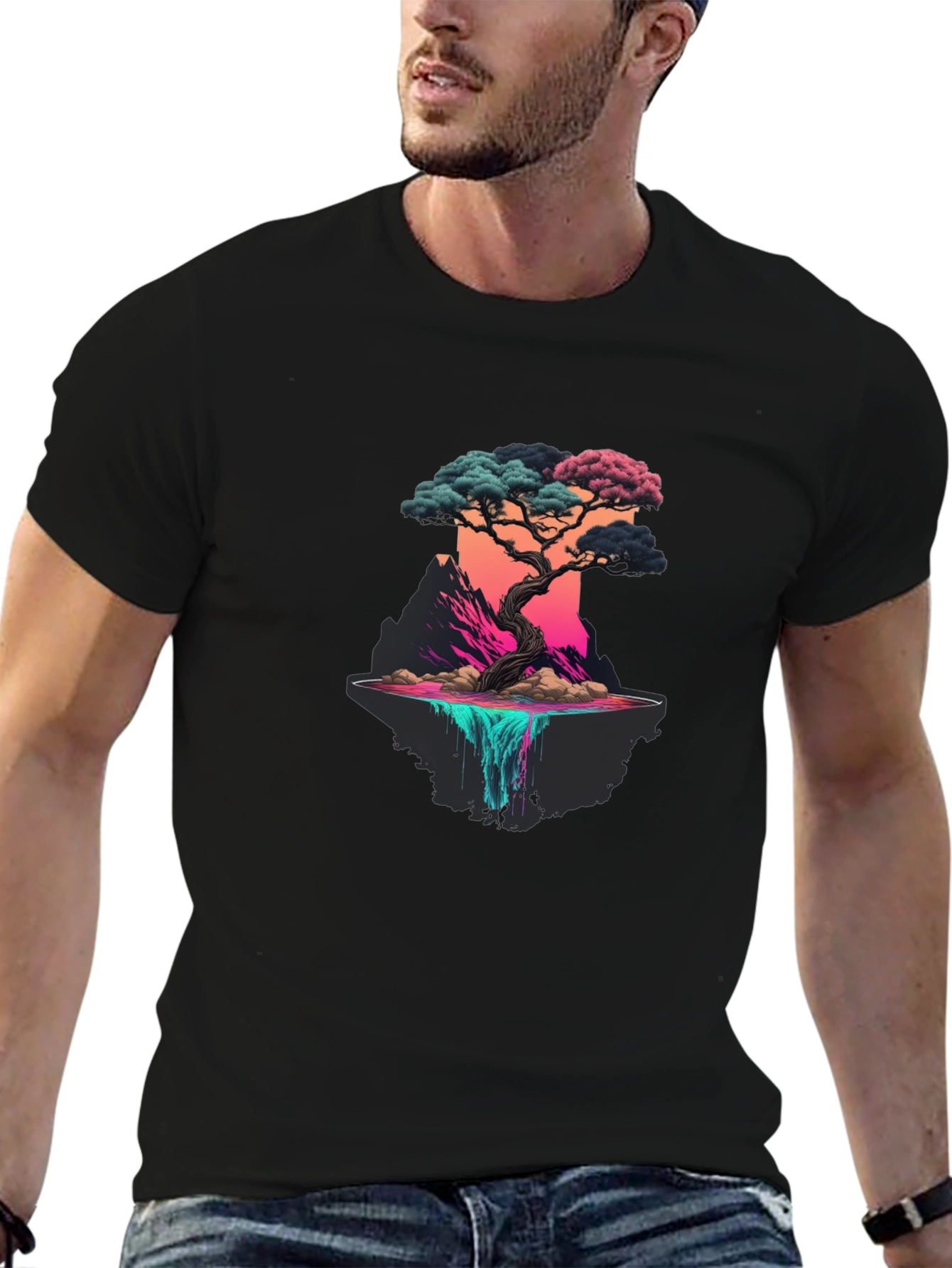 Bonsai Tree Graphic Black Tee