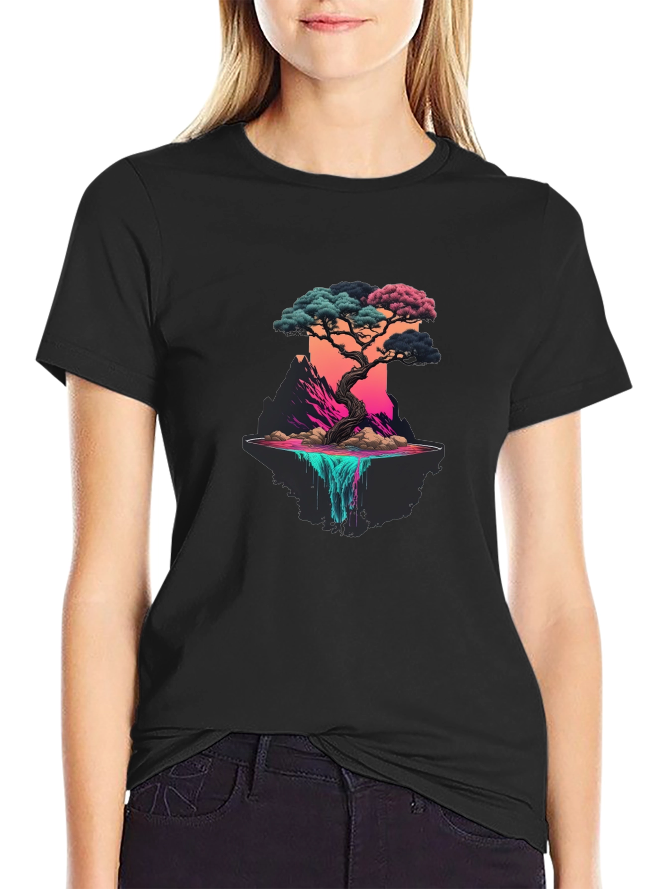 Bonsai Tree Graphic Black Tee