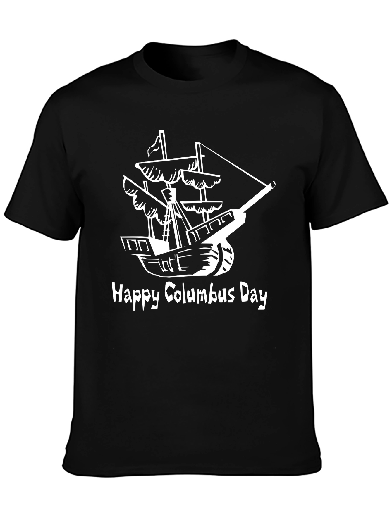 Happy Columbus Day Black T-Shirt
