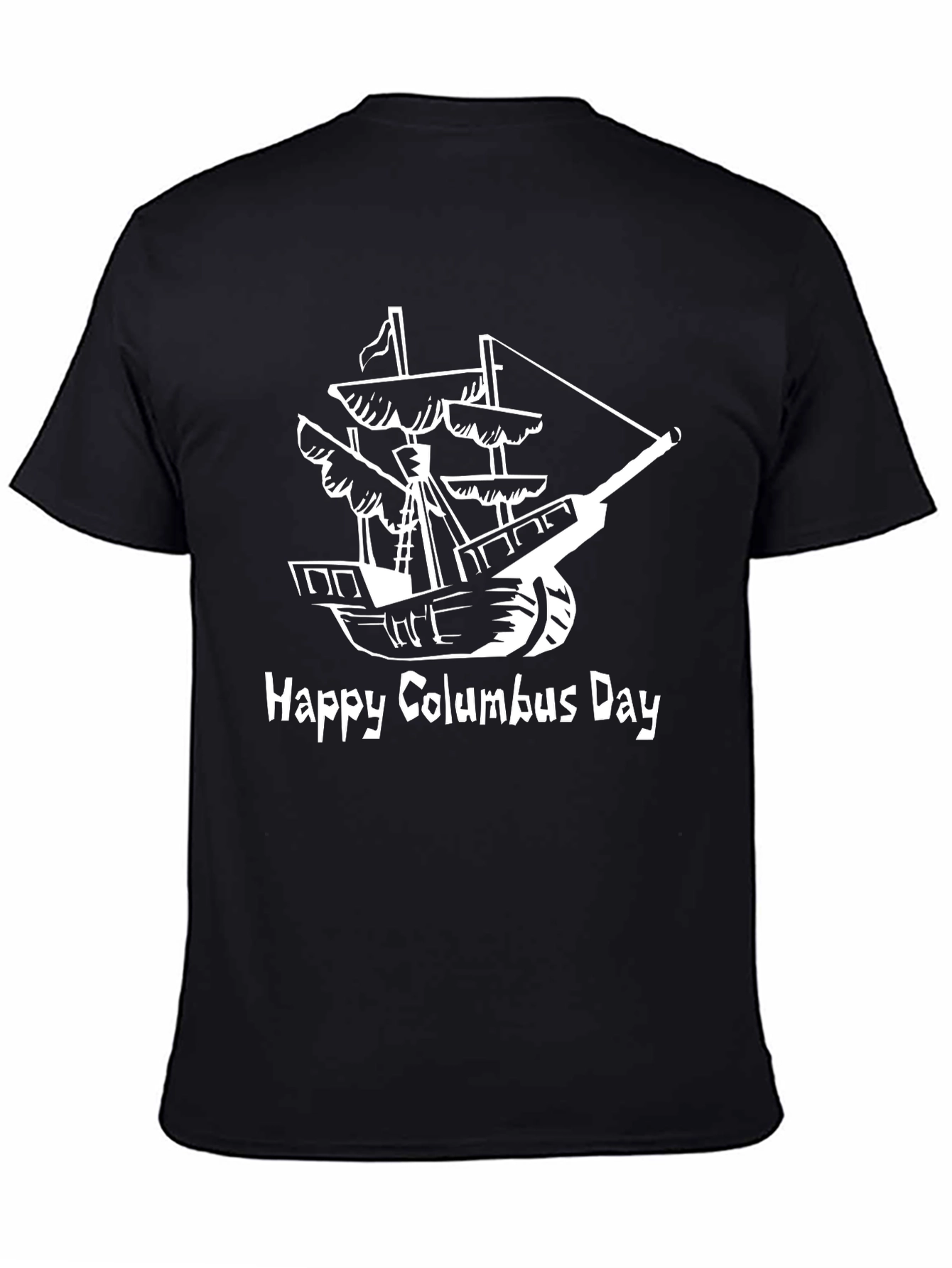 Happy Columbus Day Black T-Shirt