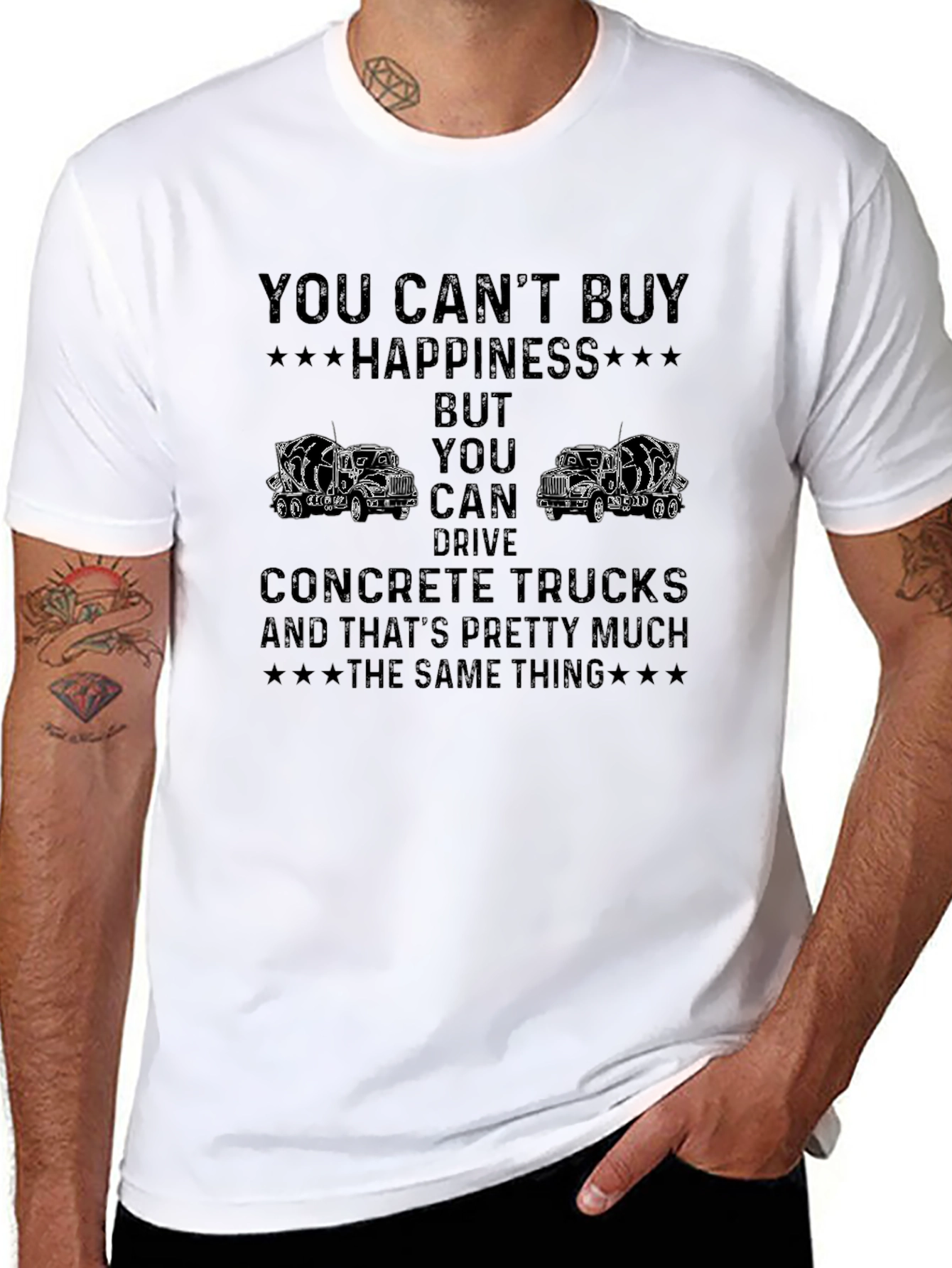 Concrete Truck Driver T-Shirt - Happiness is Driving Trucks!