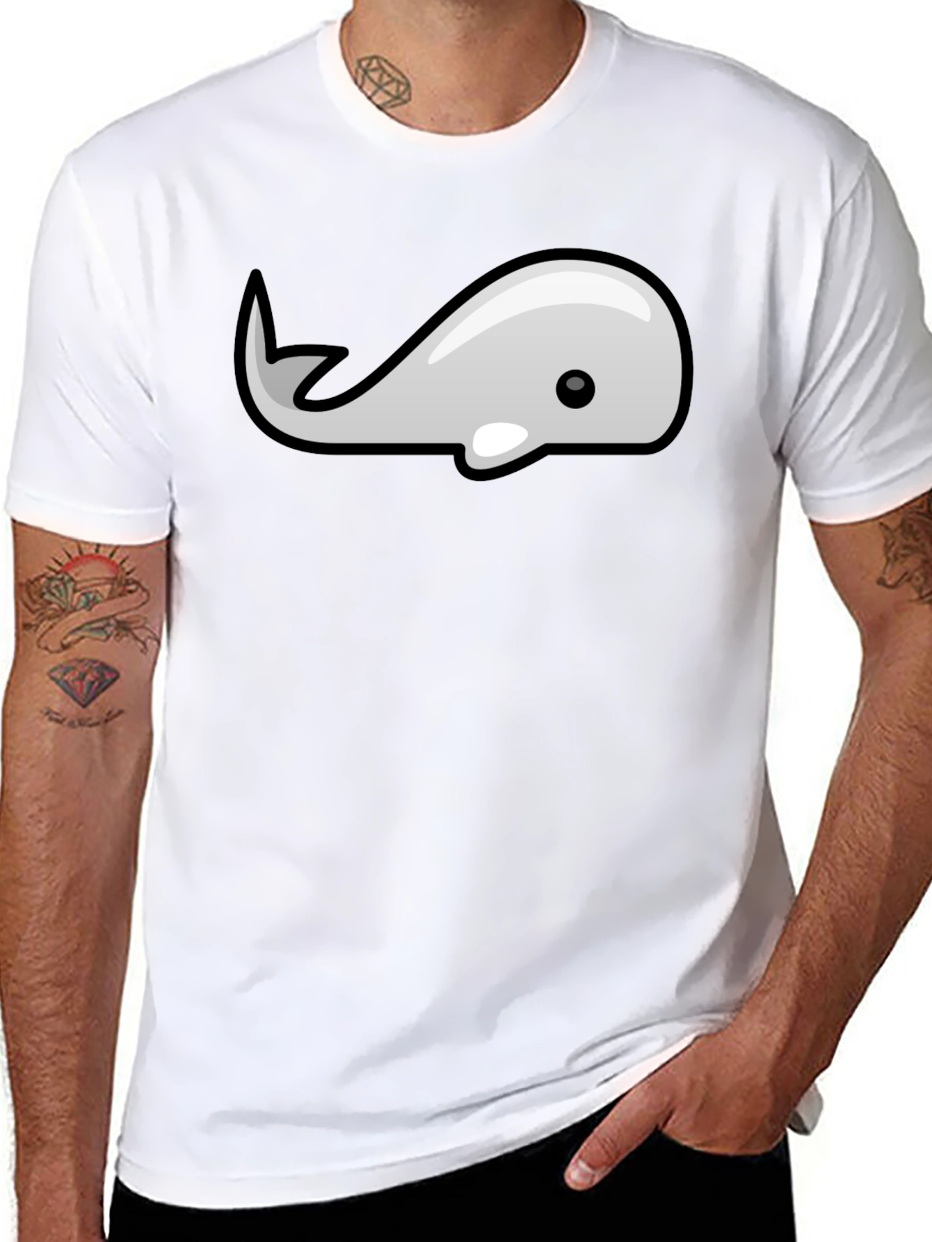 Whale Graphic Tee - Modern Style Black T-Shirt