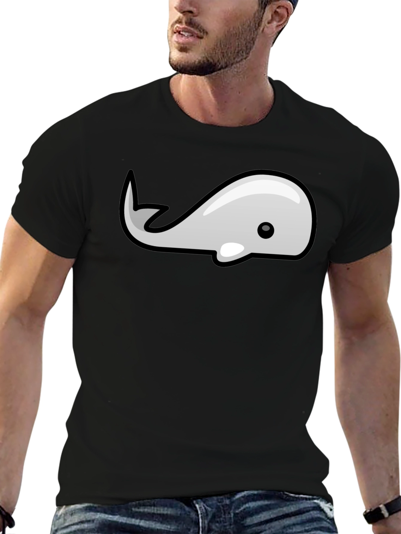 Whale Graphic Tee - Modern Style Black T-Shirt