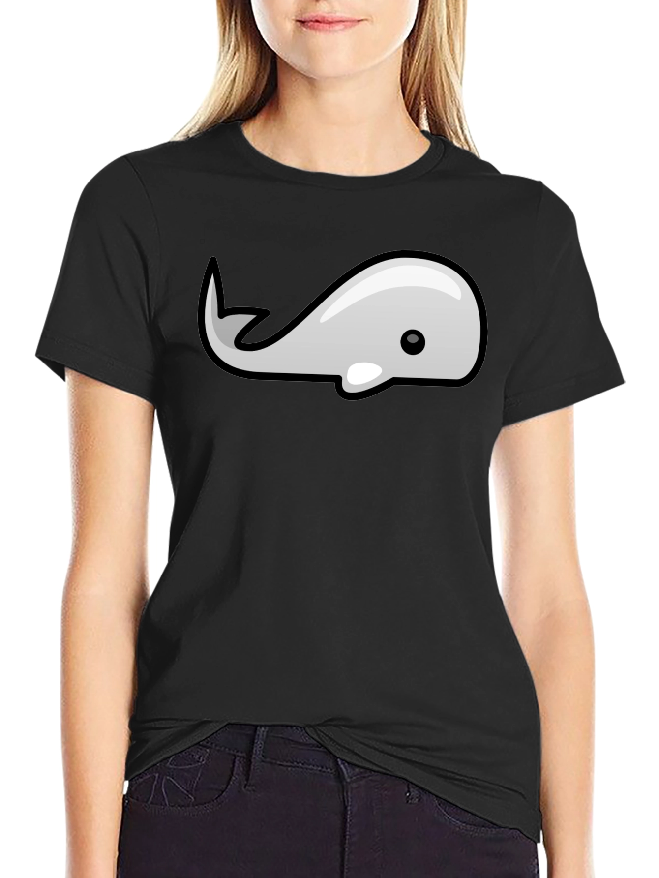 Whale Graphic Tee - Modern Style Black T-Shirt