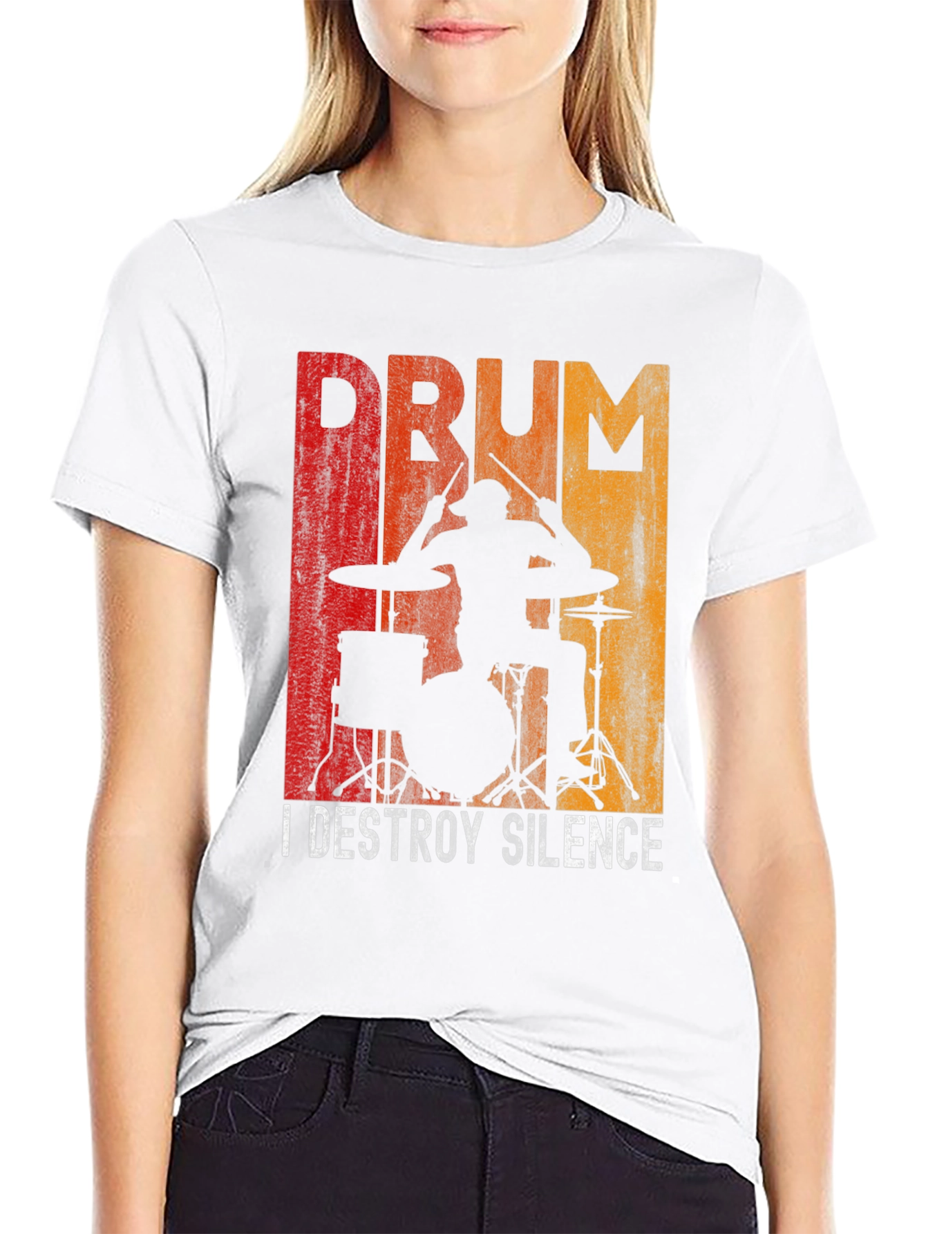 Drummer Destroy Silence Graphic T-Shirt