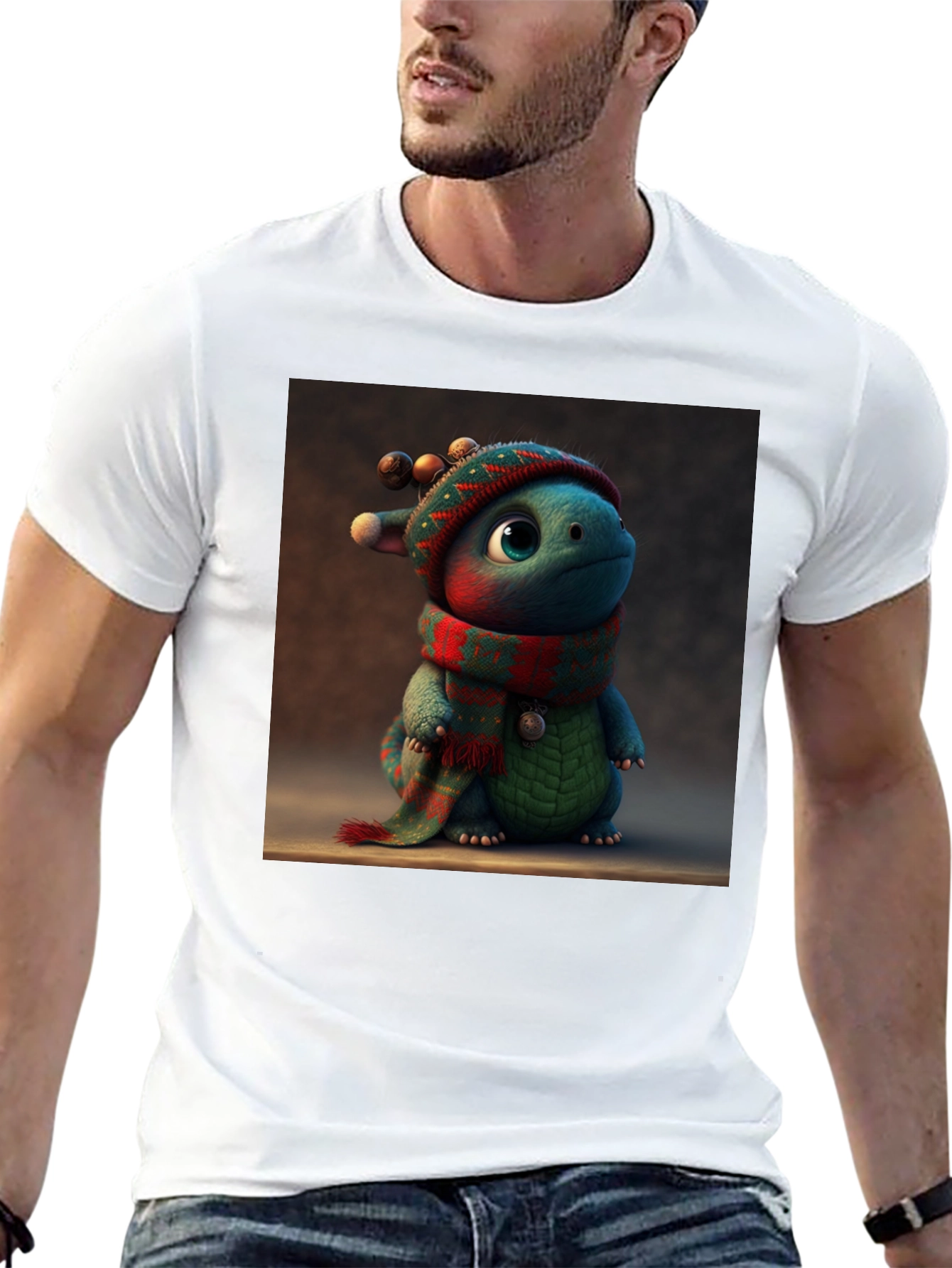 Festive Dino Tee: Cute Holiday Dragon Shirt