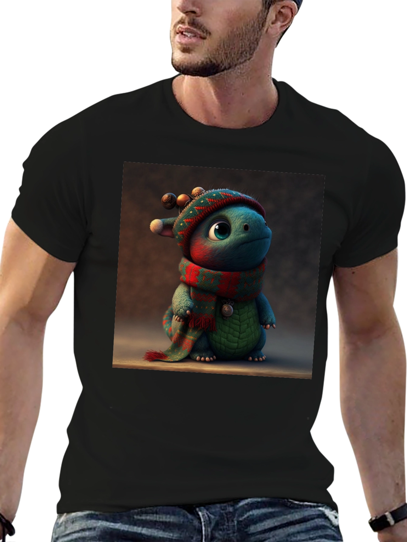 Festive Dino Tee: Cute Holiday Dragon Shirt
