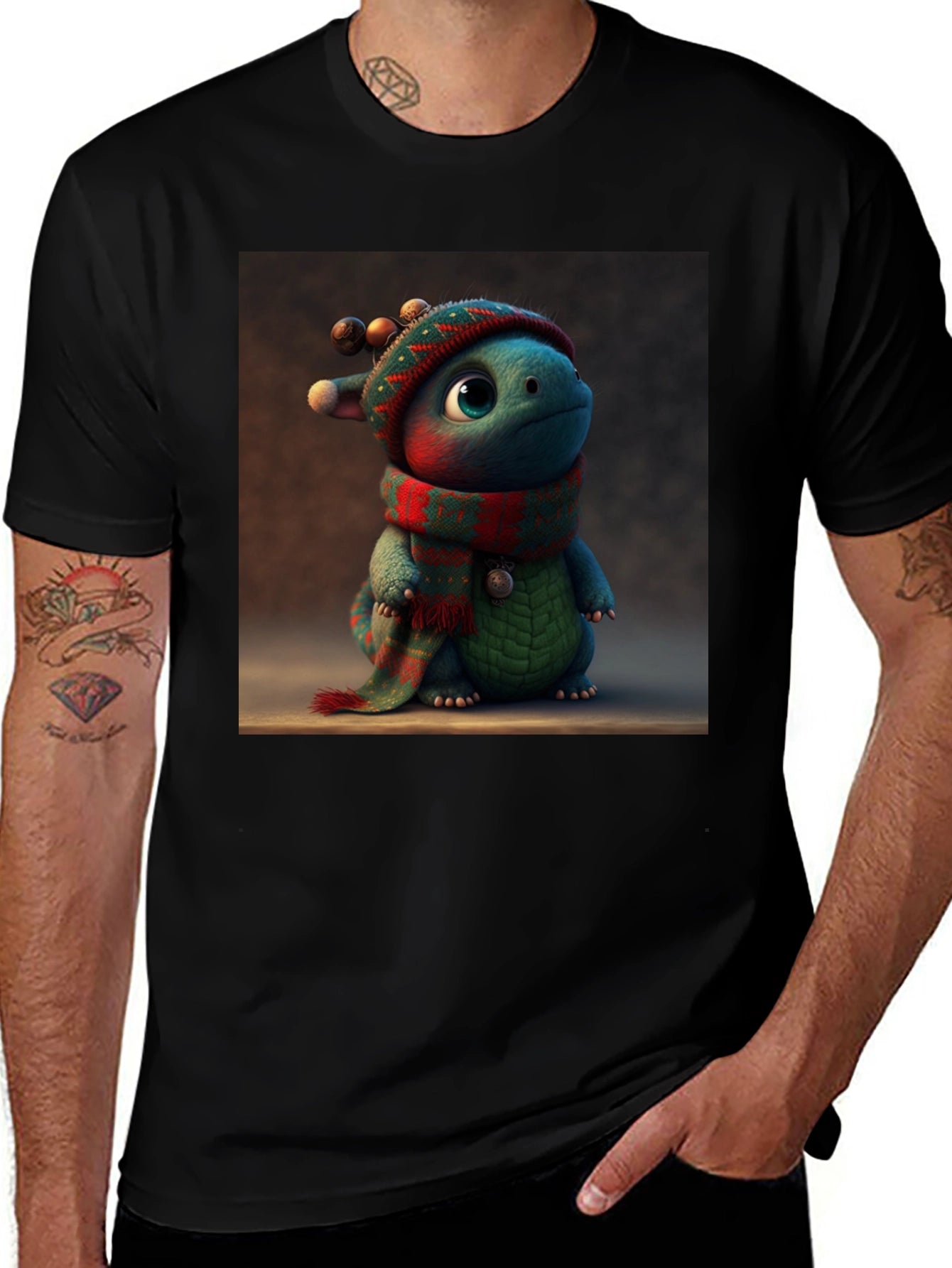 Festive Dino Tee: Cute Holiday Dragon Shirt