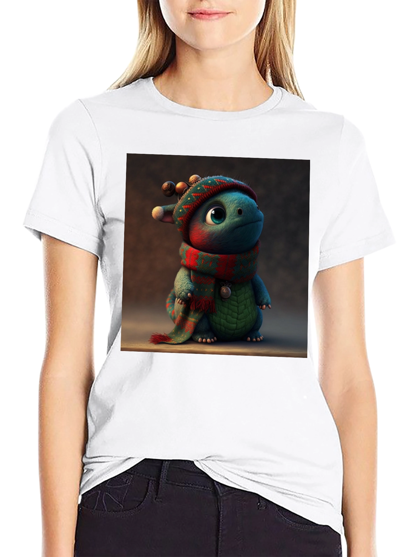 Festive Dino Tee: Cute Holiday Dragon Shirt