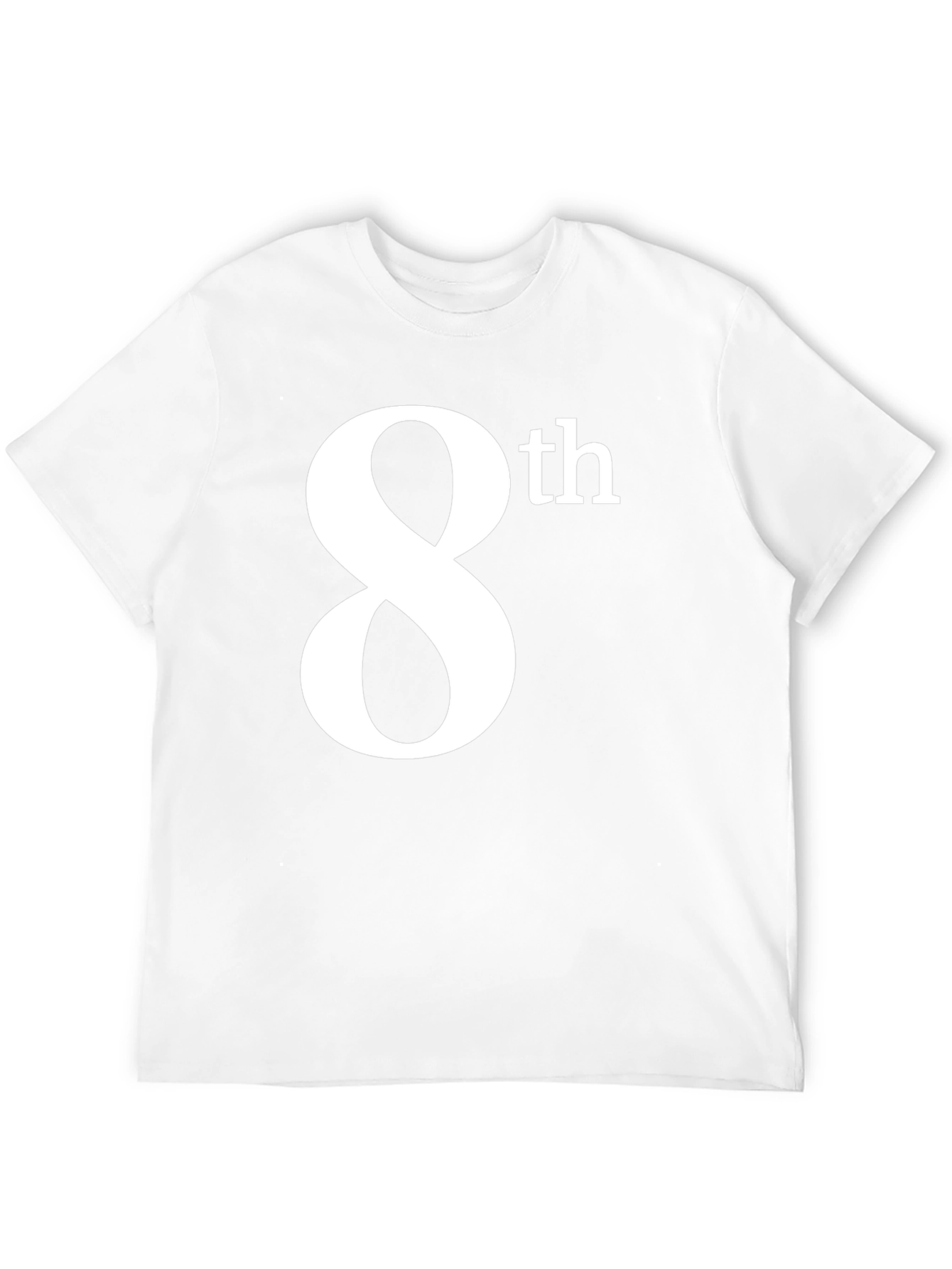 8th T-Shirt - Black Cotton Graphic Tee