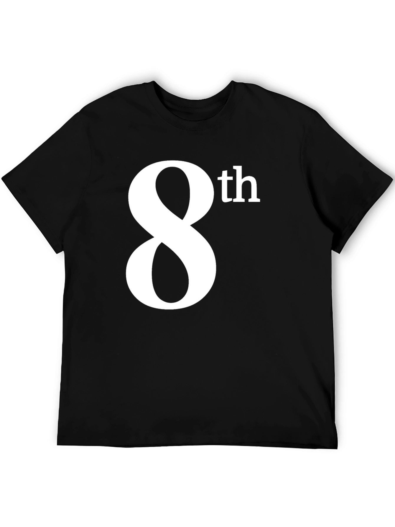 8th T-Shirt - Black Cotton Graphic Tee