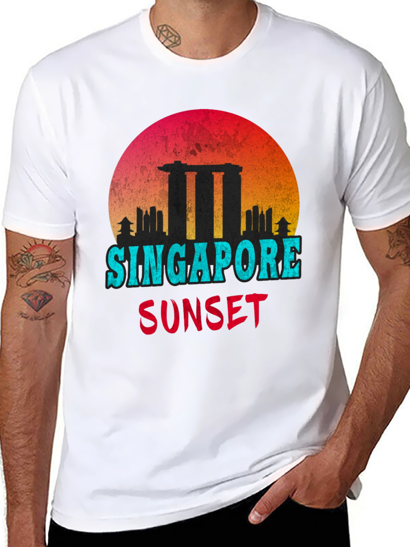 Singapore Sunset Graphic T-Shirt