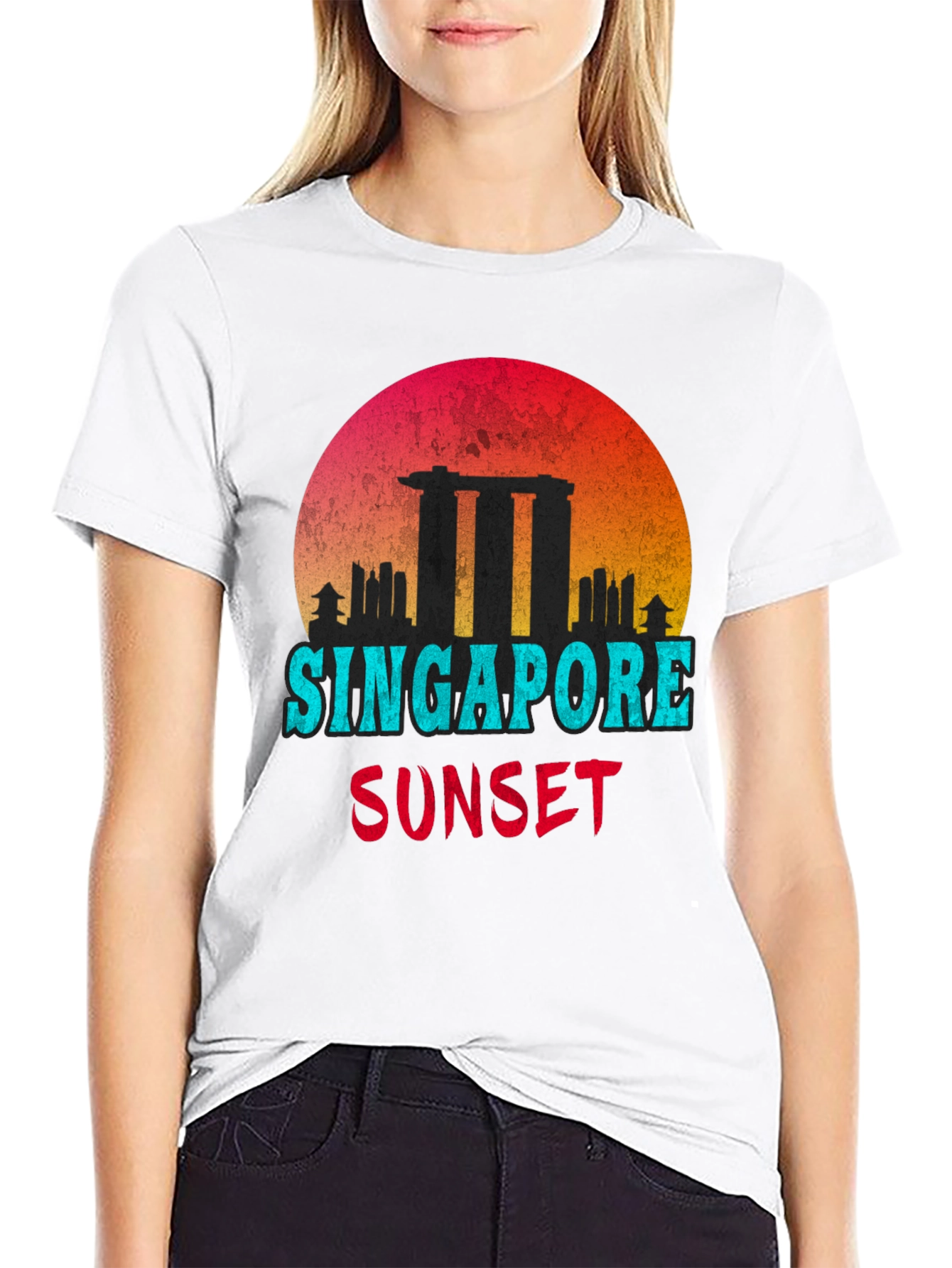 Singapore Sunset Graphic T-Shirt