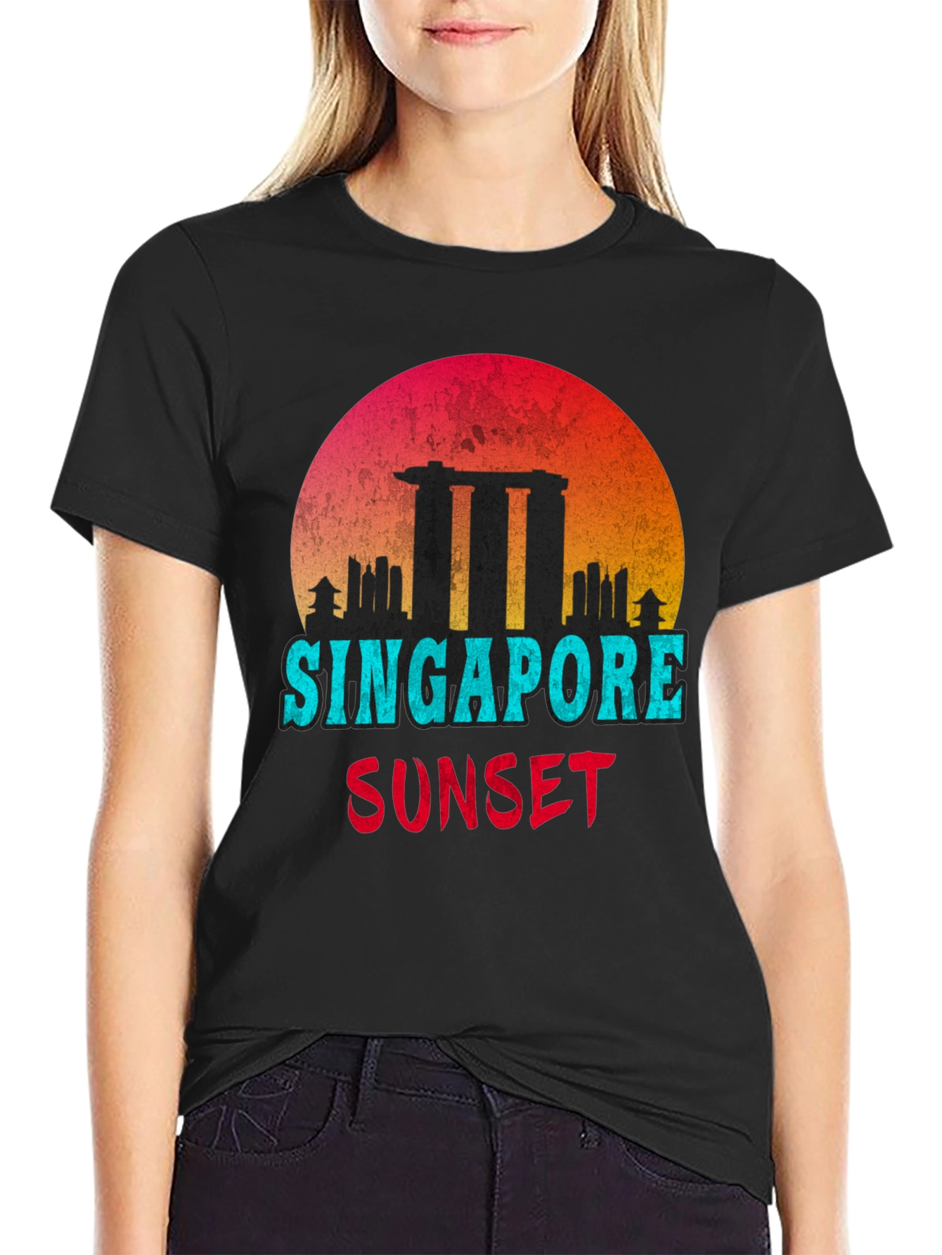 Singapore Sunset Graphic T-Shirt