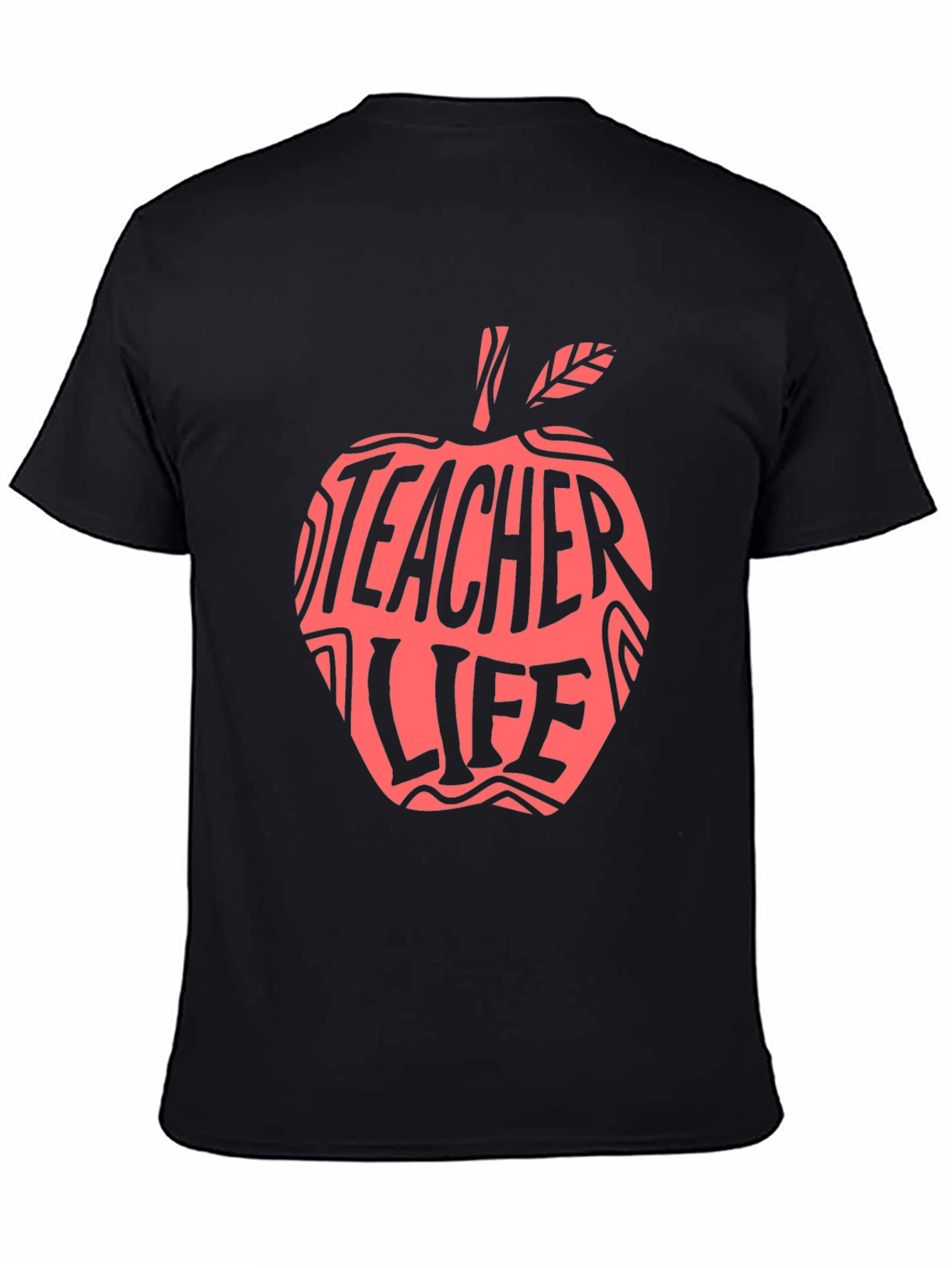 Teacher Life Apple Graphic Tee - Black
