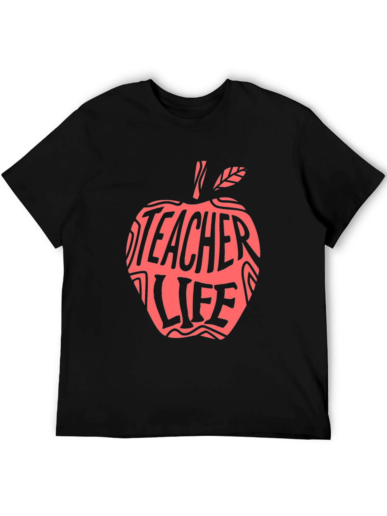 Teacher Life Apple Graphic Tee - Black