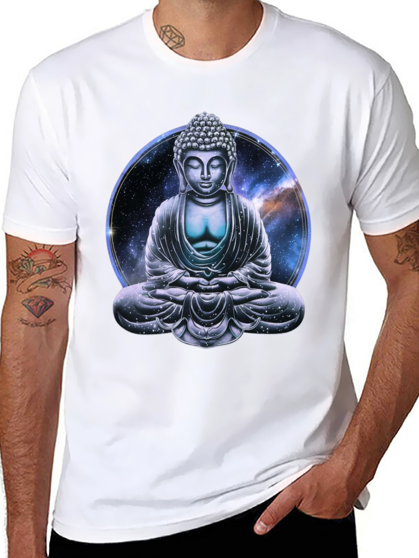 Buddha Galaxy Graphic T-Shirt