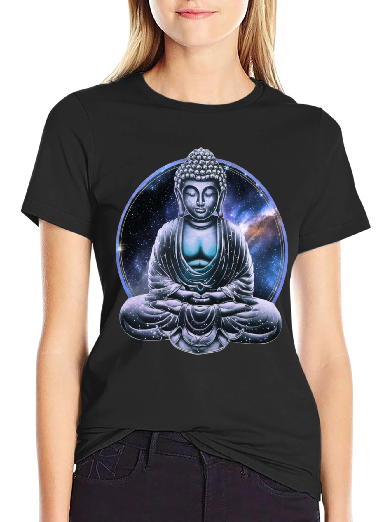 Buddha Galaxy Graphic T-Shirt