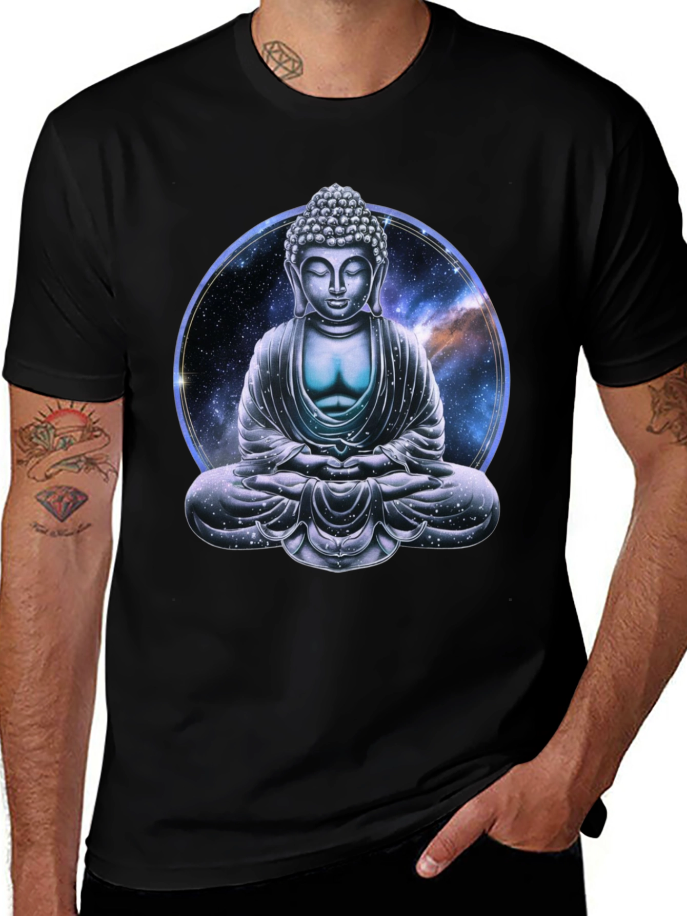 Buddha Galaxy Graphic T-Shirt