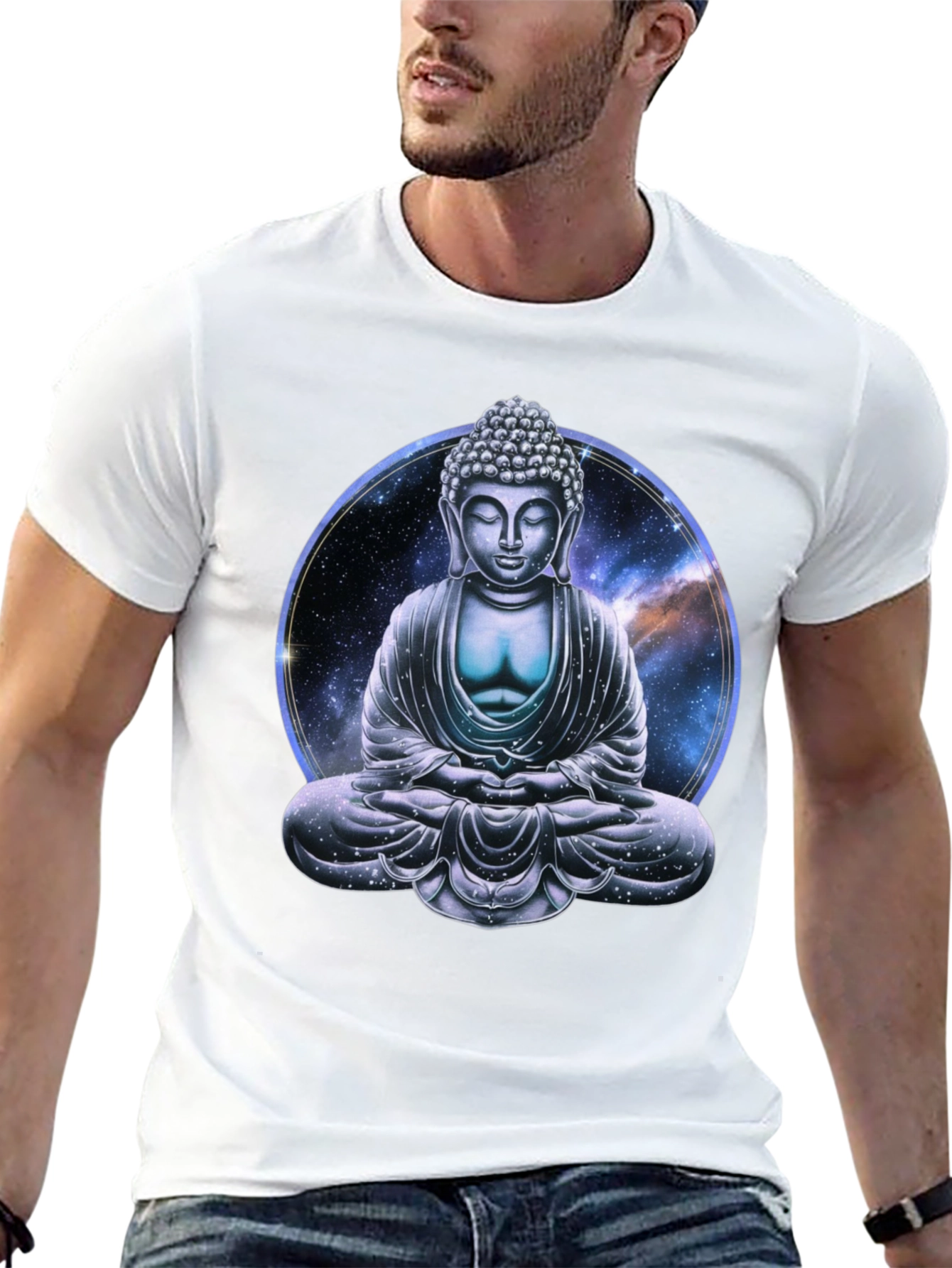 Buddha Galaxy Graphic T-Shirt