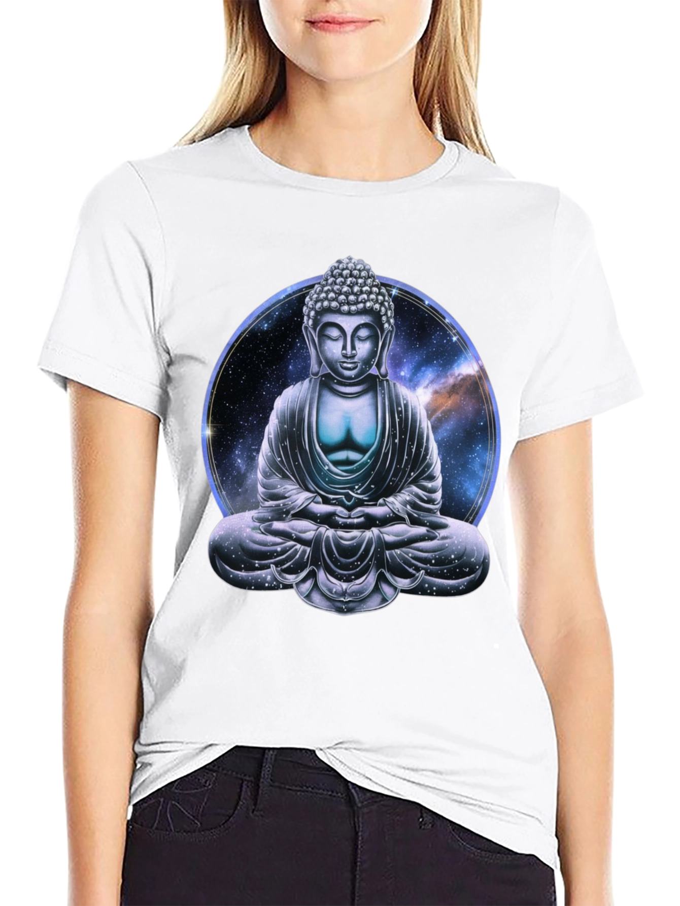 Buddha Galaxy Graphic T-Shirt