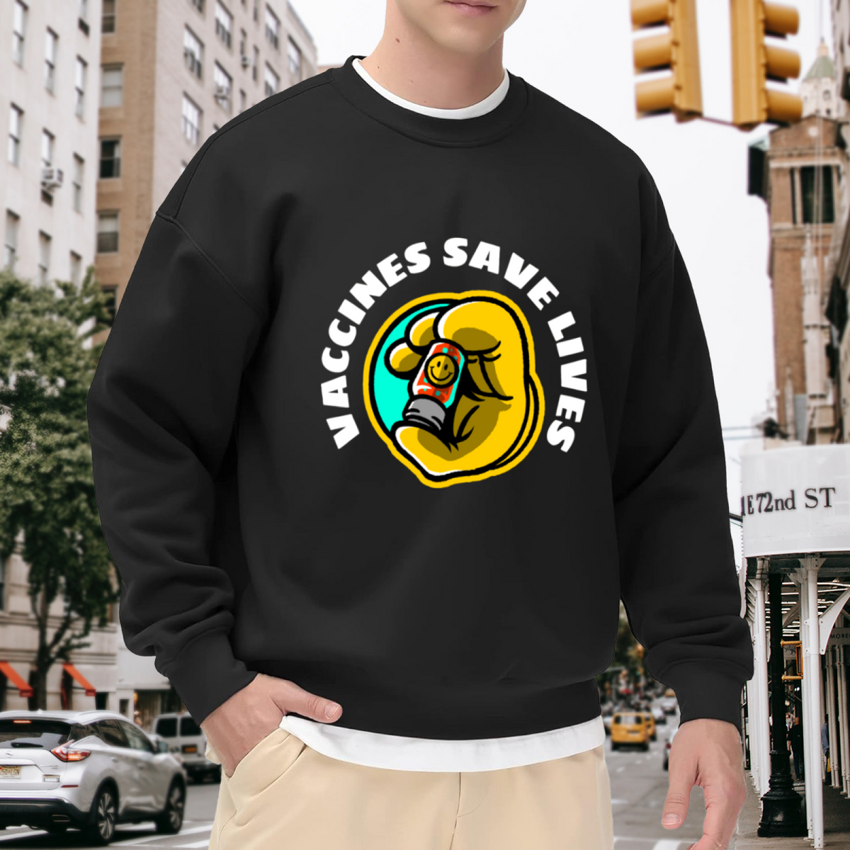 VACCINES SAVE LIVES - Science Healthcare Graphic ԲÁìÎÀÒÂ | Unisex Pullover Sweatshirt